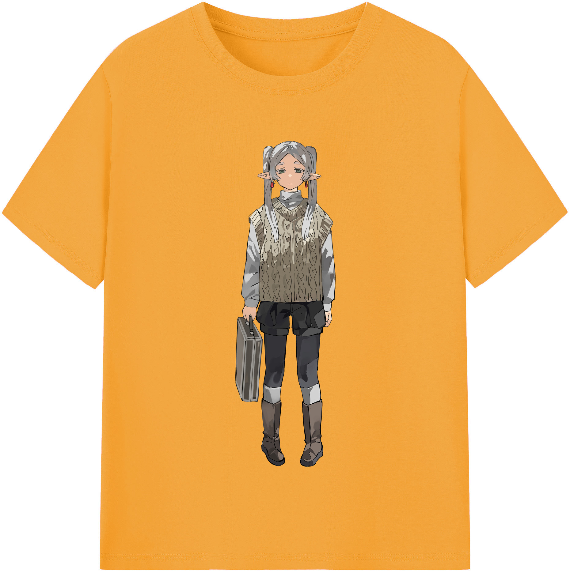 （画像用） 葬送のフリーレン Frieren レディースカジュアルプリントTシャツ（綿100％）