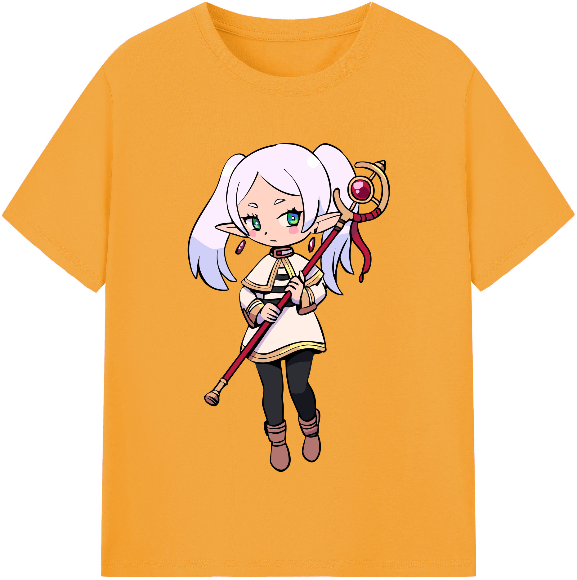 （画像用） 葬送のフリーレン Frieren レディースカジュアルプリントTシャツ（綿100％）