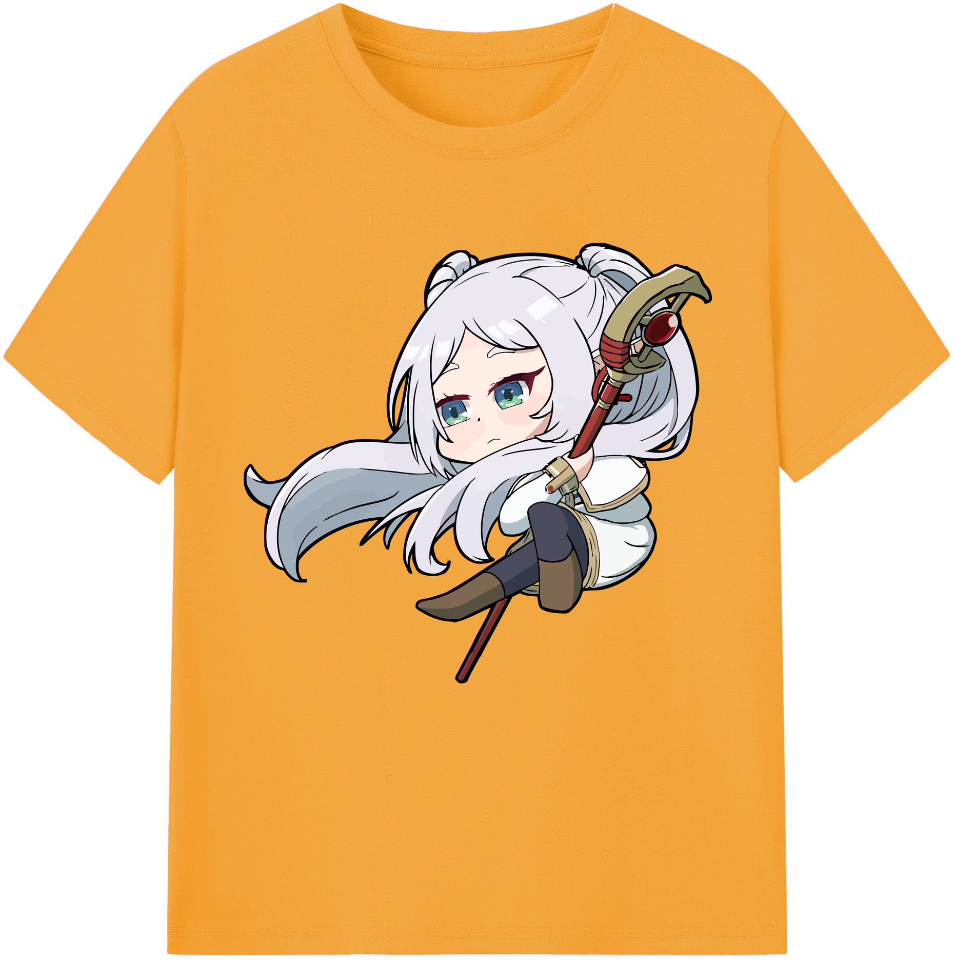 （画像用） 葬送のフリーレン Frieren レディースカジュアルプリントTシャツ（綿100％）