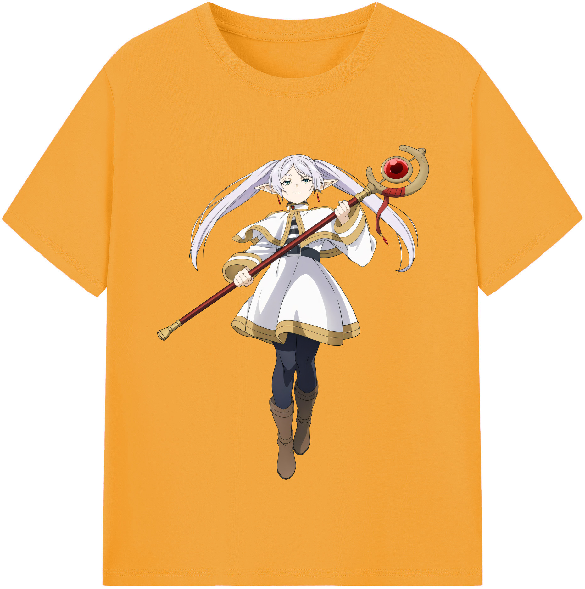 （画像用） 葬送のフリーレン Frieren レディースカジュアルプリントTシャツ（綿100％）