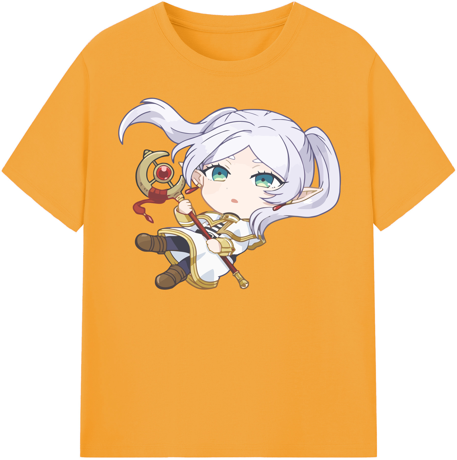 （画像用） 葬送のフリーレン Frieren レディースカジュアルプリントTシャツ（綿100％）