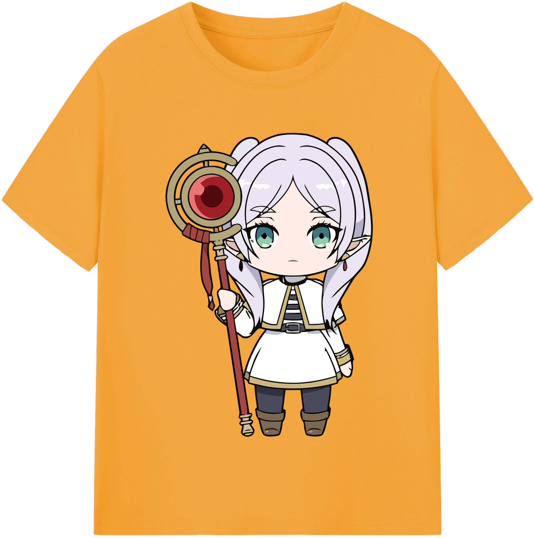 （画像用） 葬送のフリーレン Frieren レディースカジュアルプリントTシャツ（綿100％）