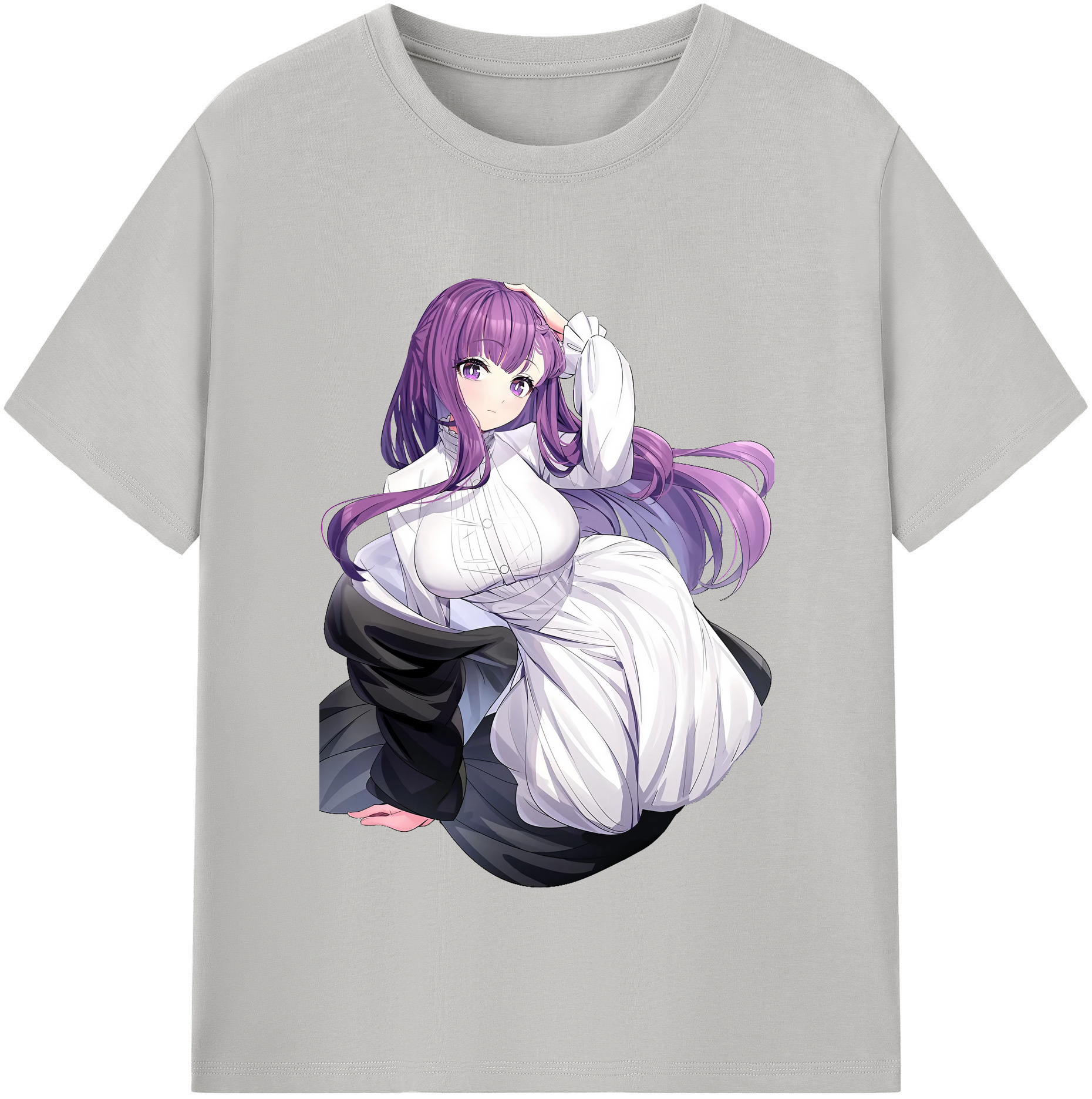 （画像用） 葬送のフリーレン Frieren レディースカジュアルプリントTシャツ（綿100％）