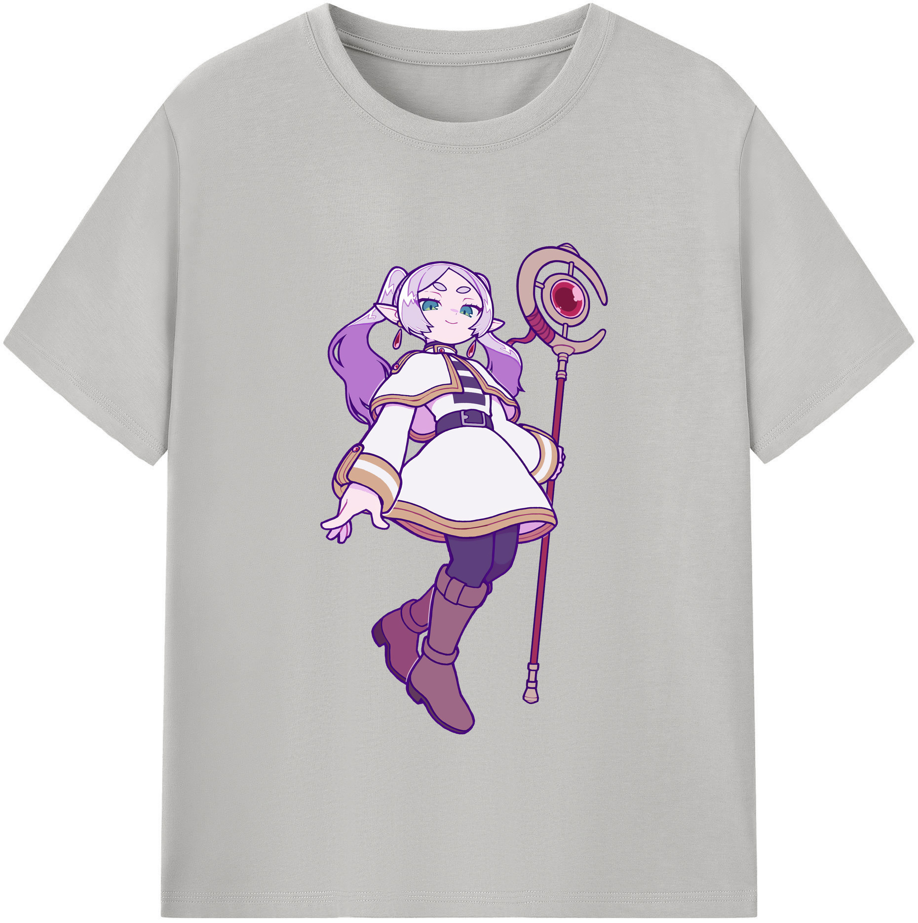（画像用） 葬送のフリーレン Frieren レディースカジュアルプリントTシャツ（綿100％）