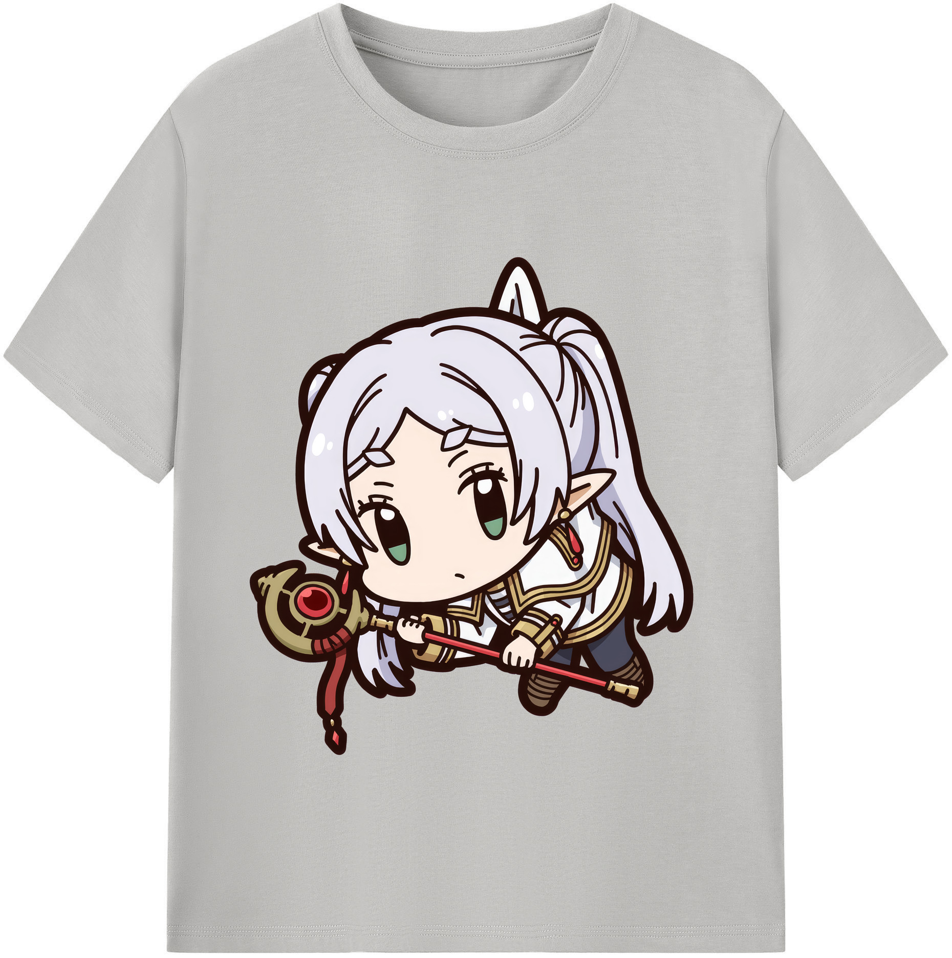 （画像用） 葬送のフリーレン Frieren レディースカジュアルプリントTシャツ（綿100％）