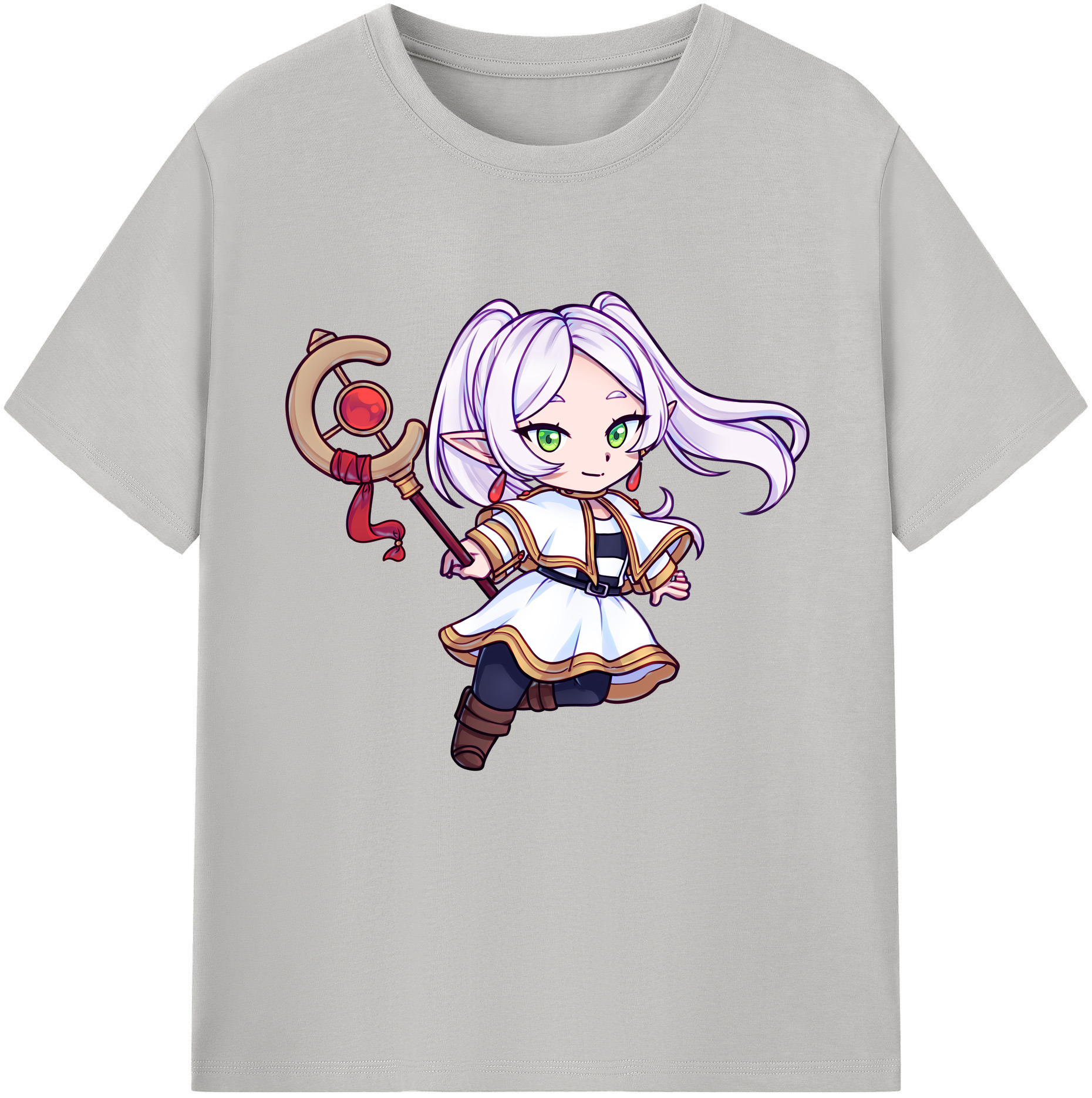 （画像用） 葬送のフリーレン Frieren レディースカジュアルプリントTシャツ（綿100％）