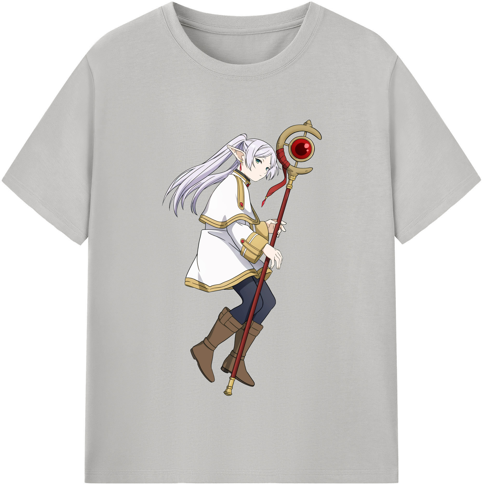 （画像用） 葬送のフリーレン Frieren レディースカジュアルプリントTシャツ（綿100％）