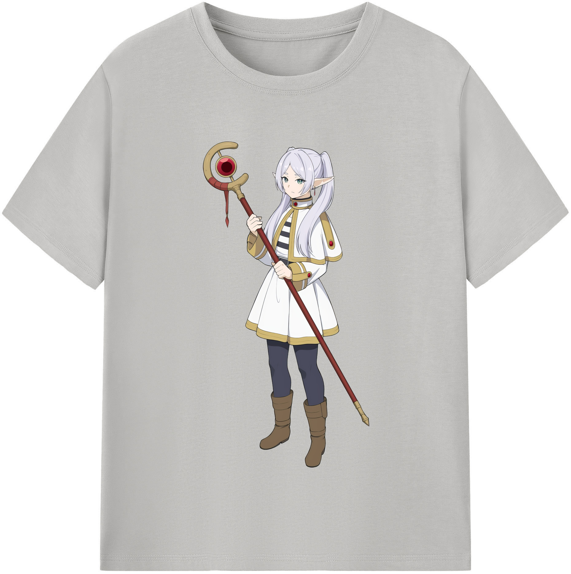 （画像用） 葬送のフリーレン Frieren レディースカジュアルプリントTシャツ（綿100％）