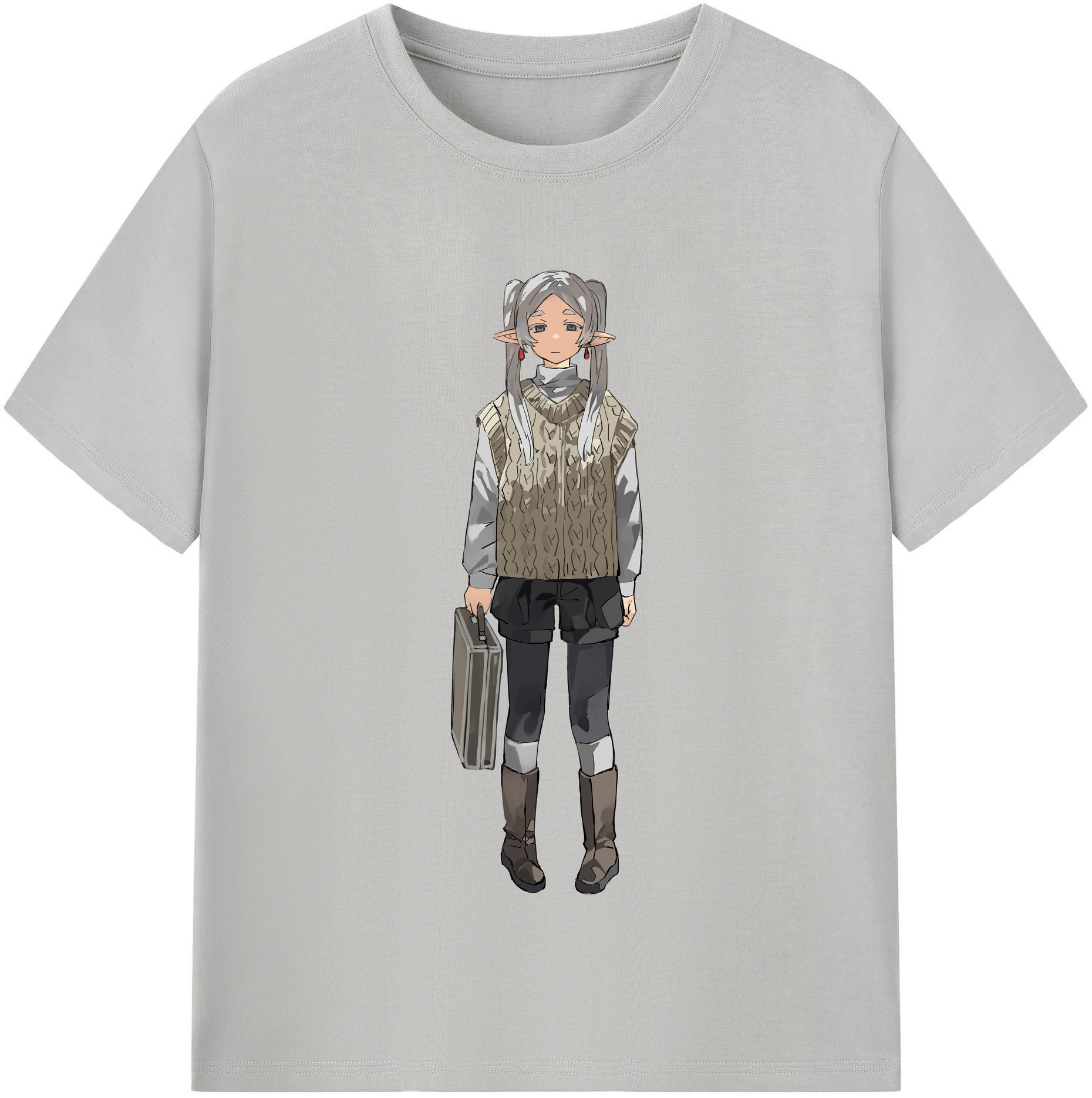 （画像用） 葬送のフリーレン Frieren レディースカジュアルプリントTシャツ（綿100％）