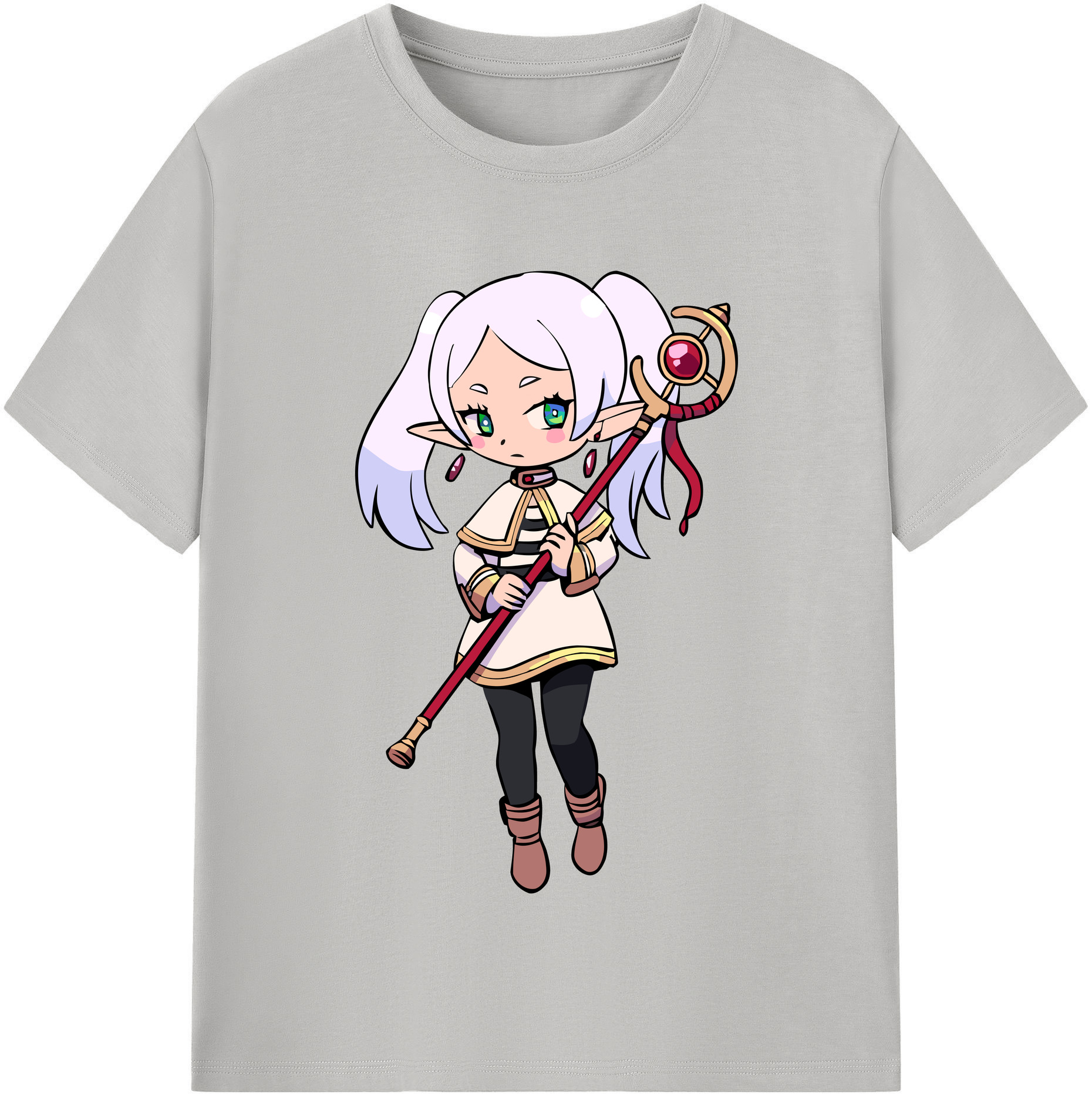 （画像用） 葬送のフリーレン Frieren レディースカジュアルプリントTシャツ（綿100％）