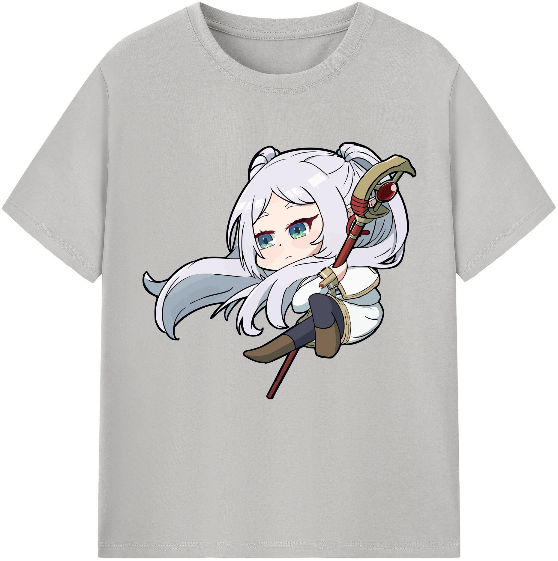 （画像用） 葬送のフリーレン Frieren レディースカジュアルプリントTシャツ（綿100％）