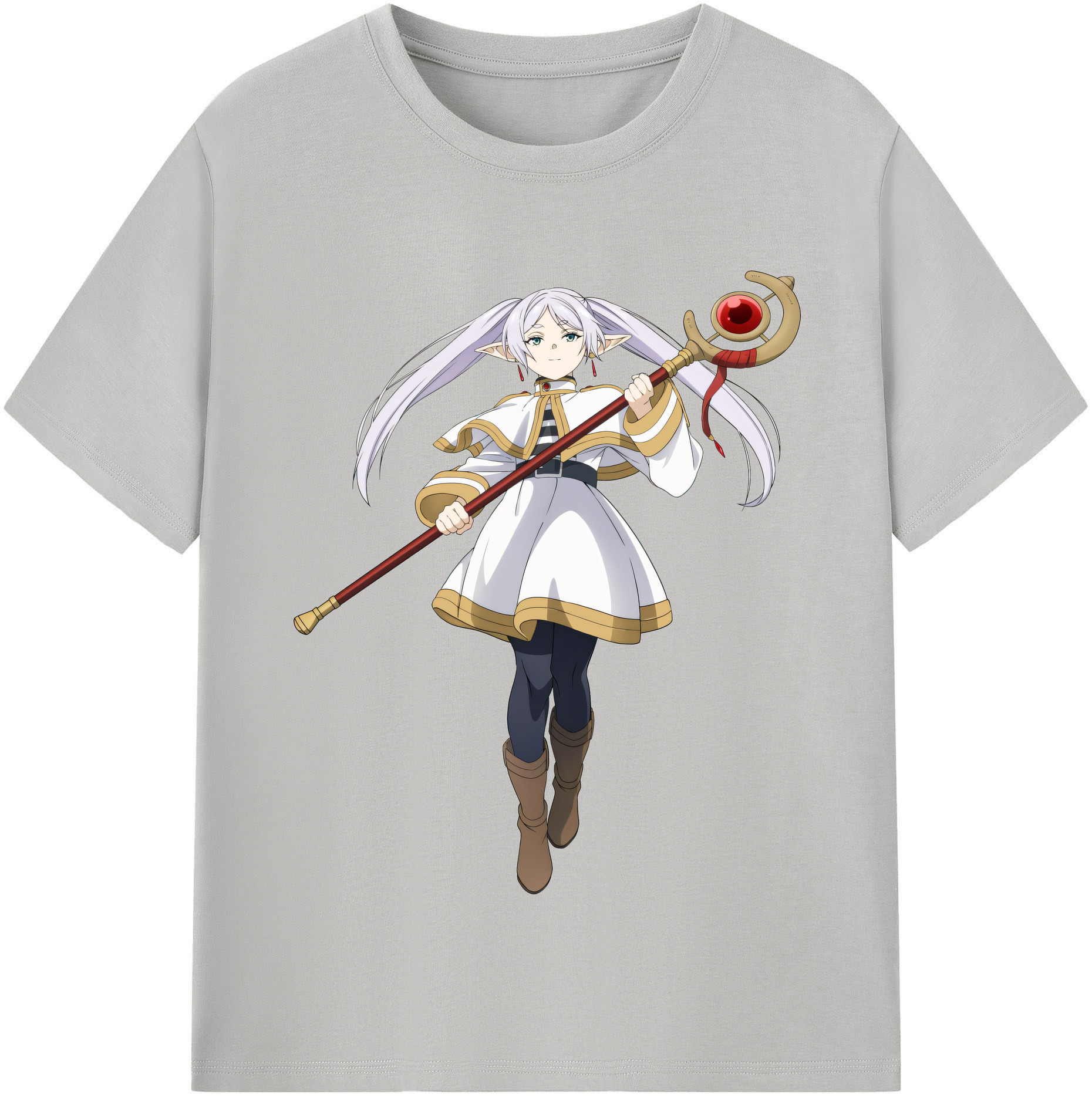 （画像用） 葬送のフリーレン Frieren レディースカジュアルプリントTシャツ（綿100％）