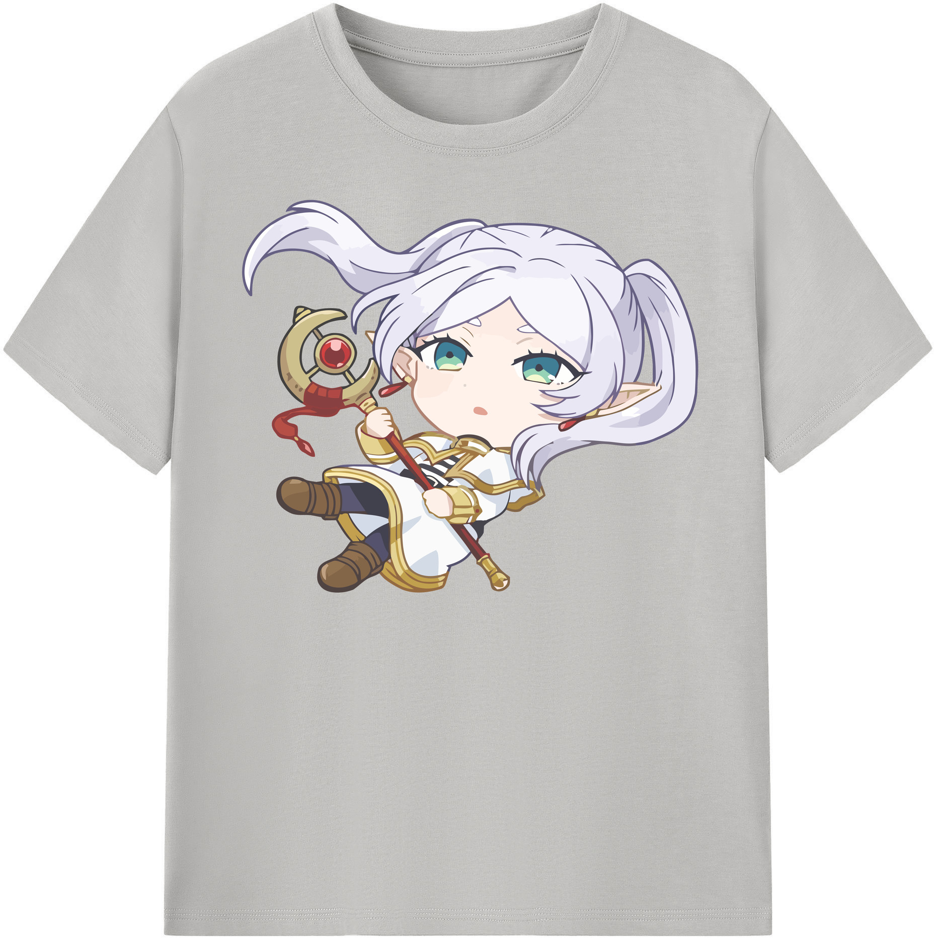 （画像用） 葬送のフリーレン Frieren レディースカジュアルプリントTシャツ（綿100％）