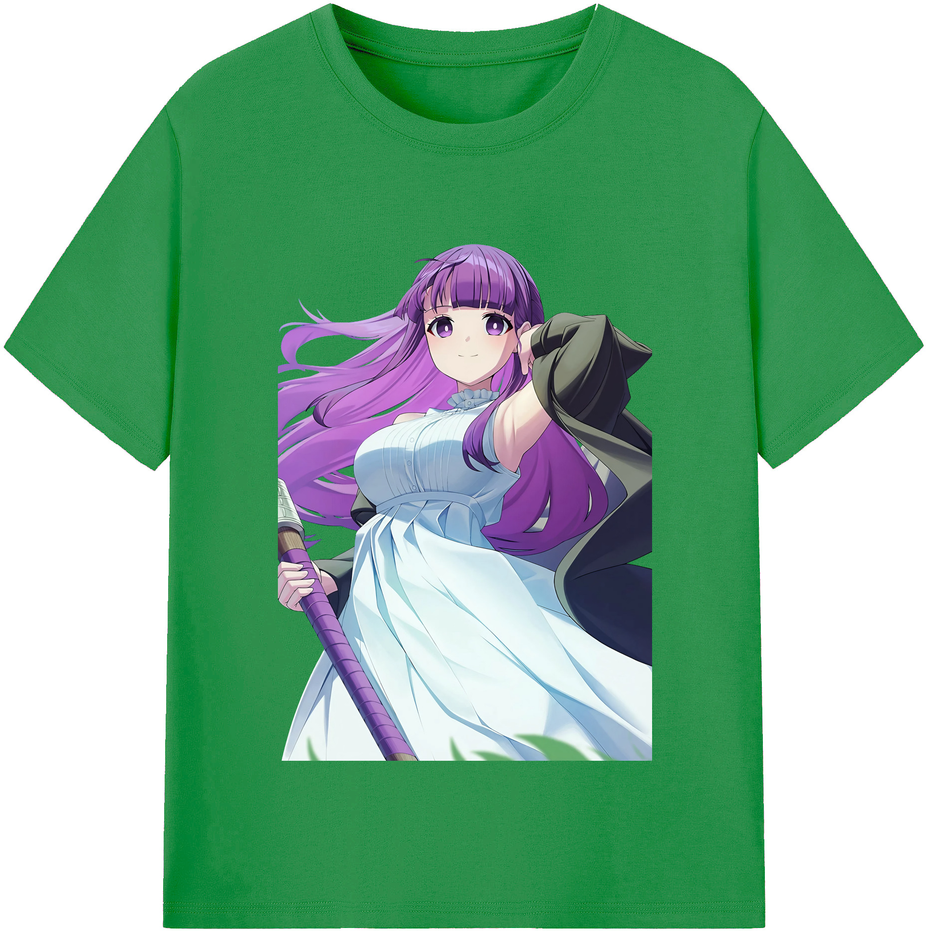 （画像用） 葬送のフリーレン Frieren レディースカジュアルプリントTシャツ（綿100％）