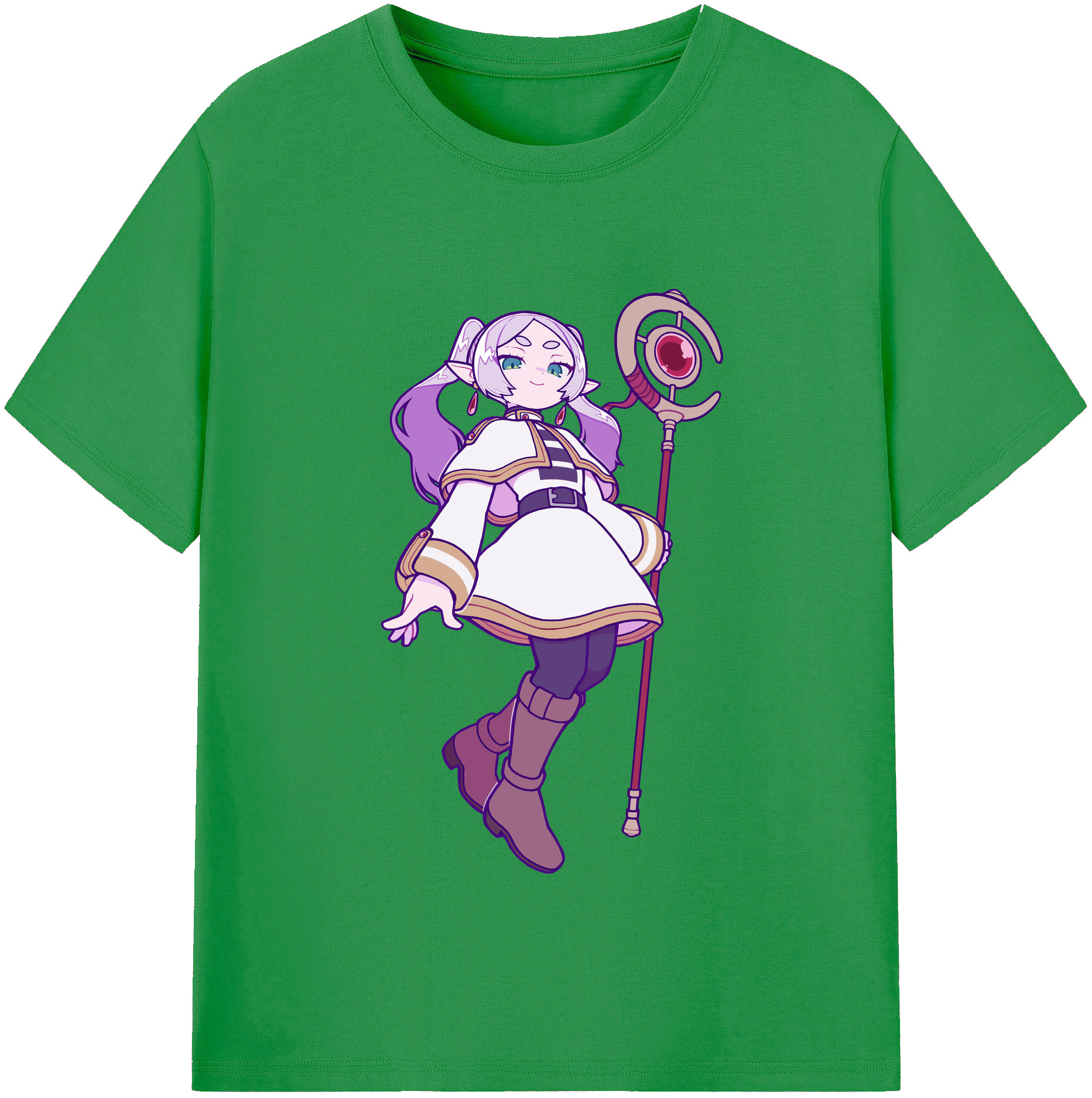 （画像用） 葬送のフリーレン Frieren レディースカジュアルプリントTシャツ（綿100％）