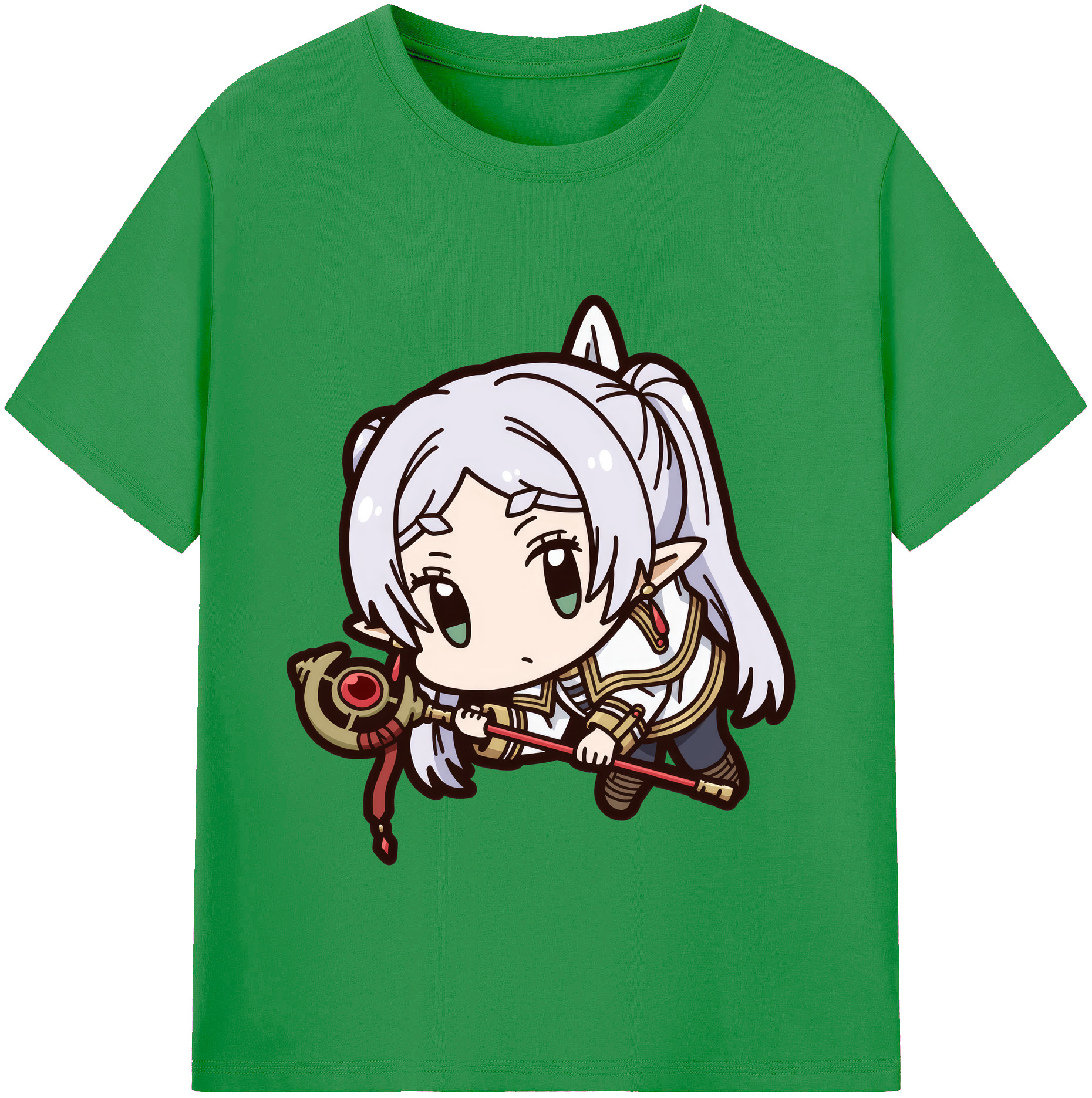 （画像用） 葬送のフリーレン Frieren レディースカジュアルプリントTシャツ（綿100％）