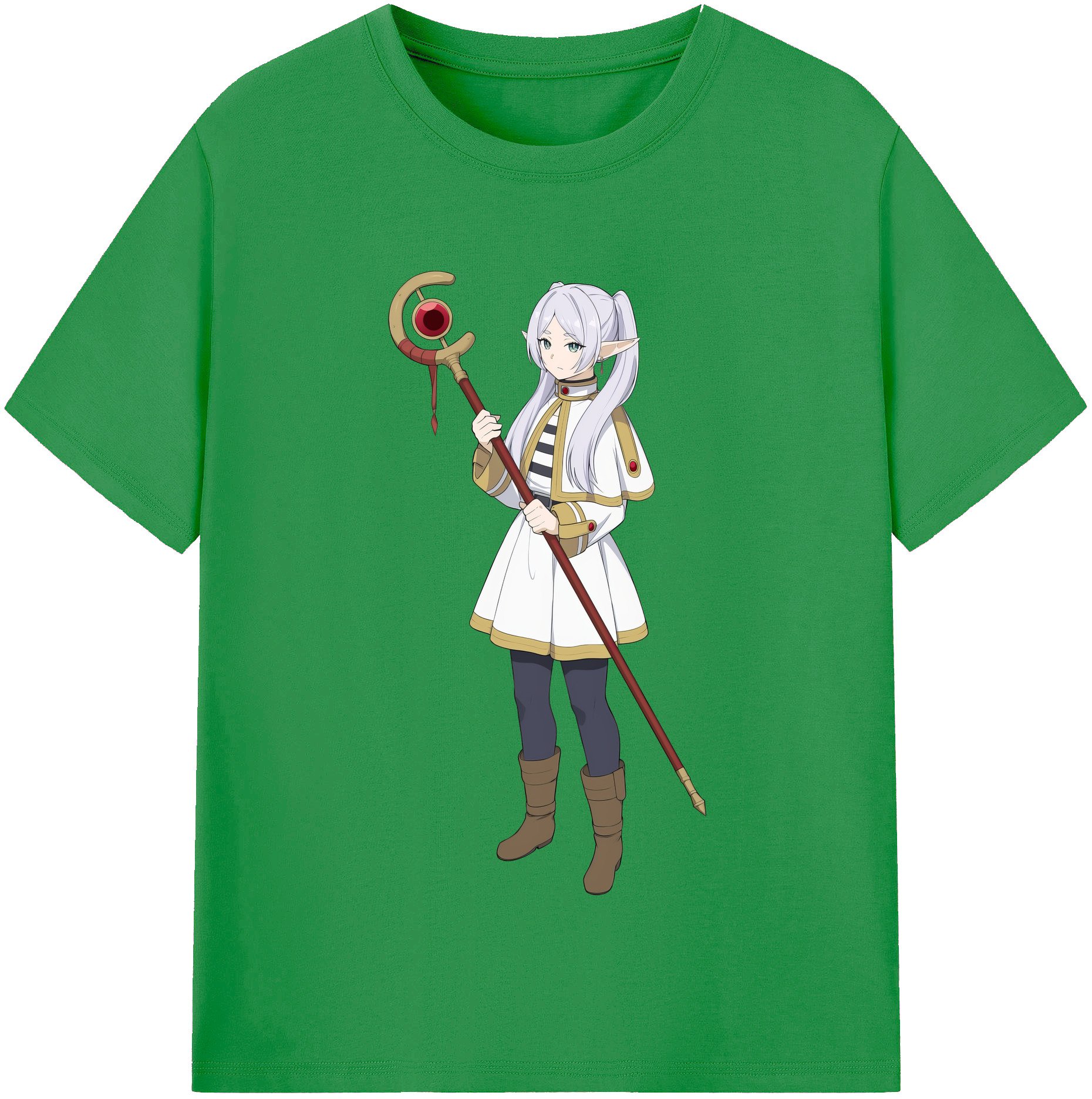 （画像用） 葬送のフリーレン Frieren レディースカジュアルプリントTシャツ（綿100％）
