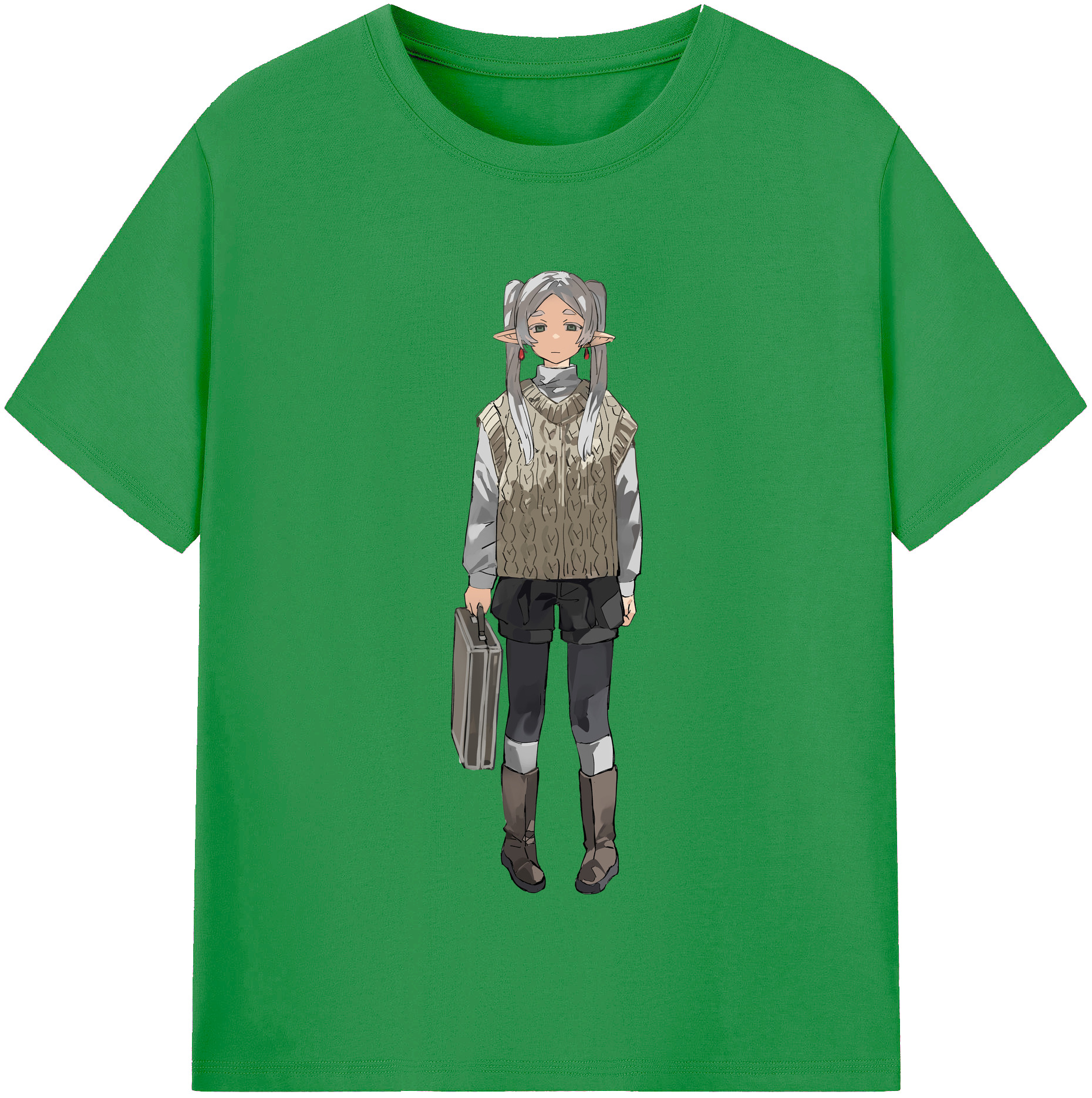 （画像用） 葬送のフリーレン Frieren レディースカジュアルプリントTシャツ（綿100％）