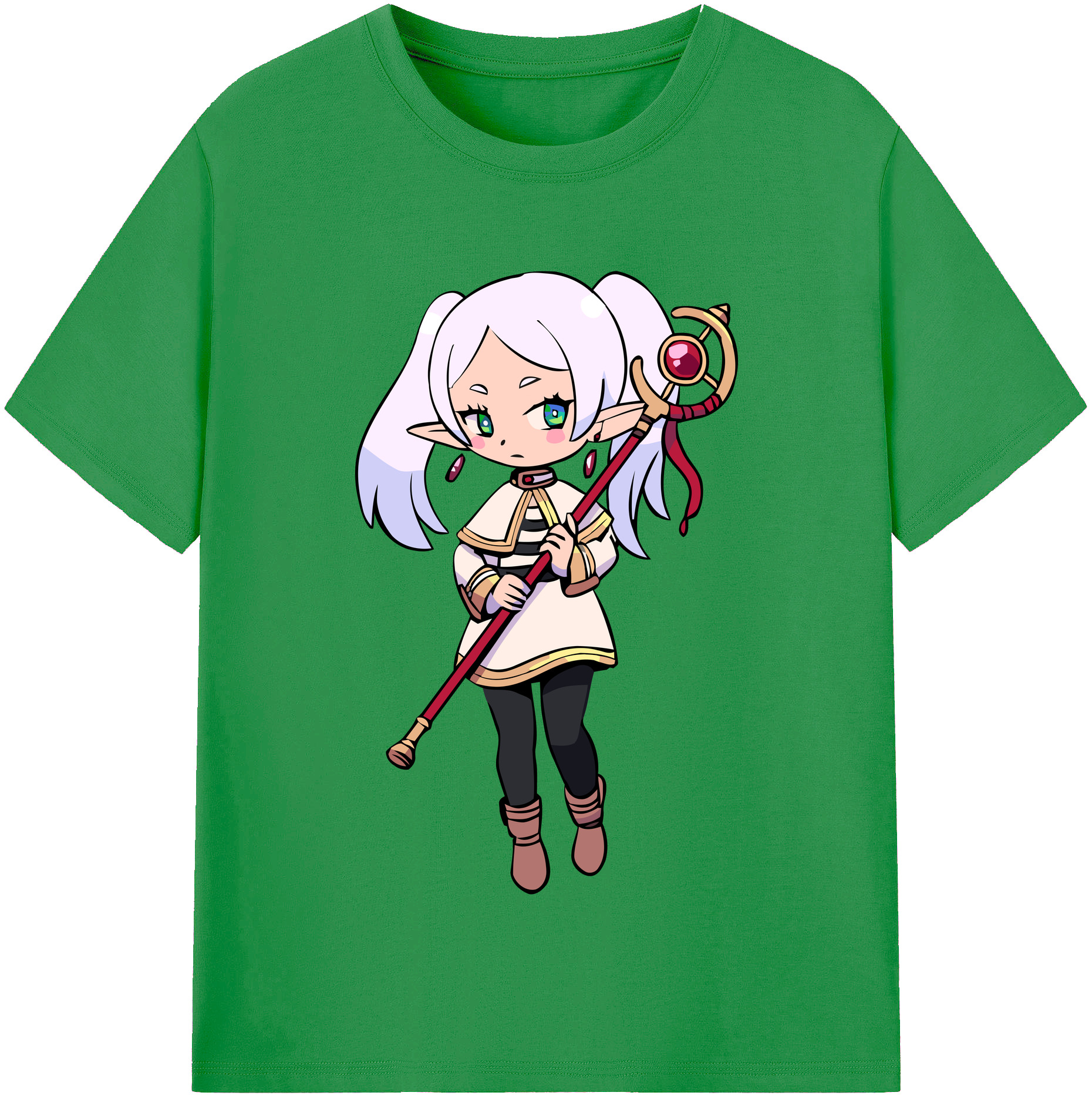 （画像用） 葬送のフリーレン Frieren レディースカジュアルプリントTシャツ（綿100％）