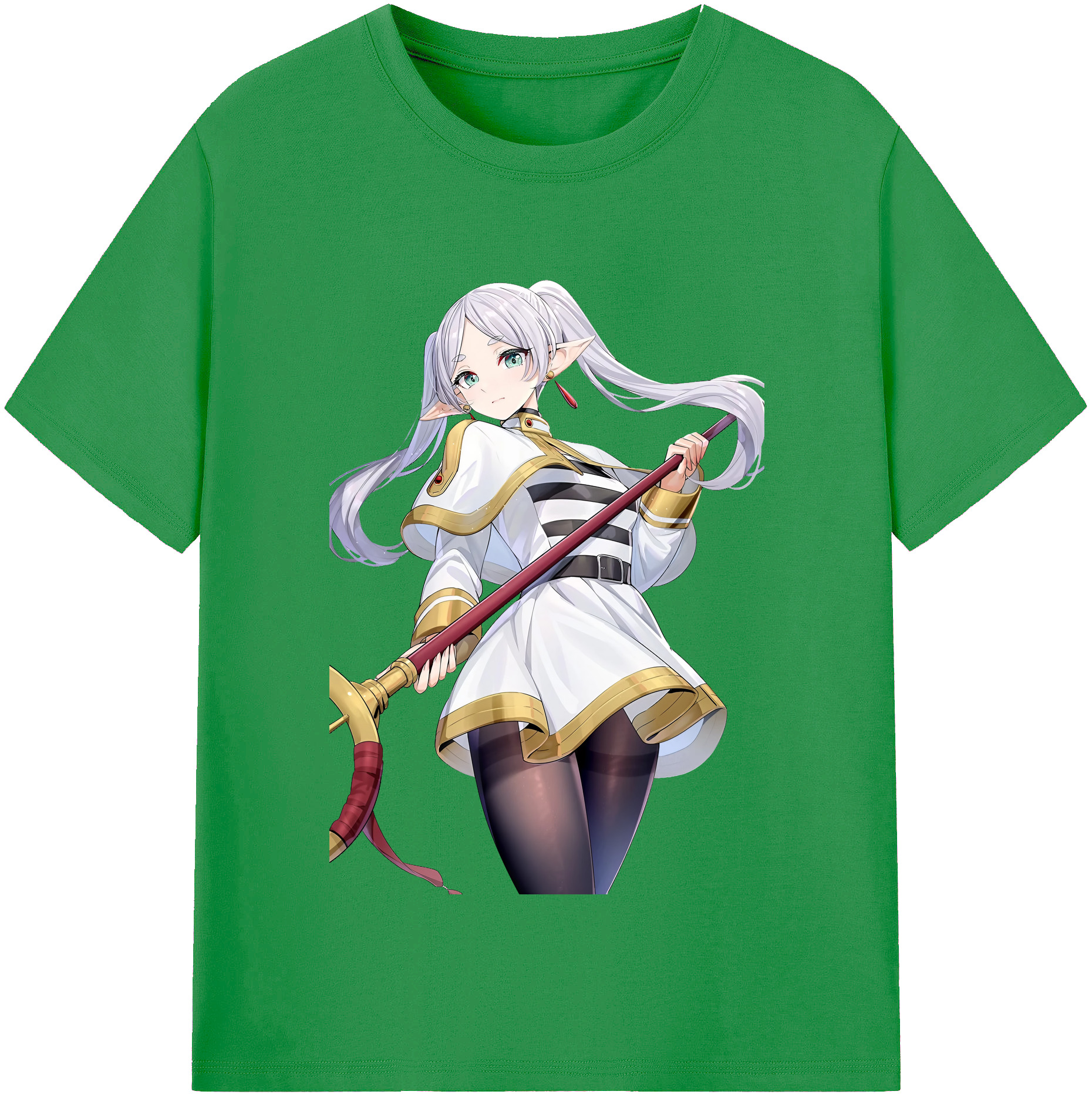 （画像用） 葬送のフリーレン Frieren レディースカジュアルプリントTシャツ（綿100％）