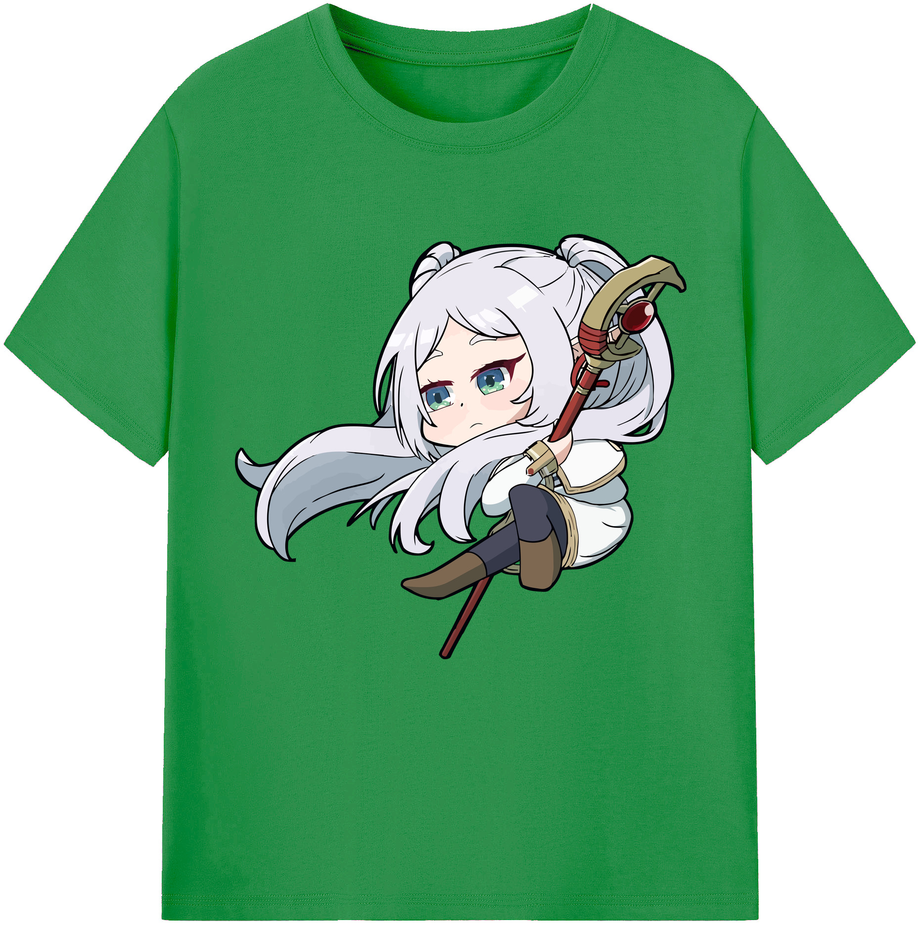 （画像用） 葬送のフリーレン Frieren レディースカジュアルプリントTシャツ（綿100％）
