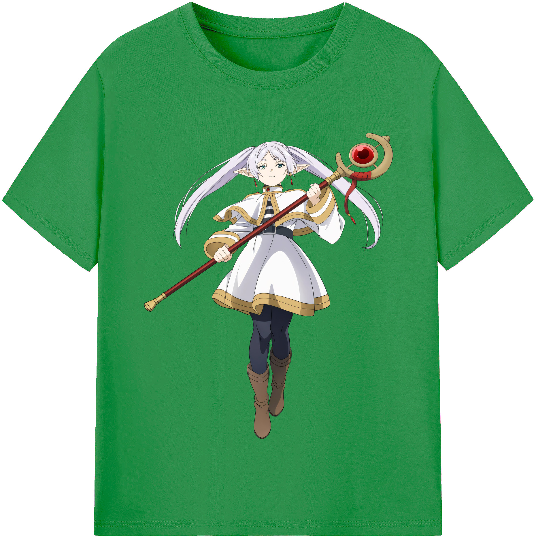 （画像用） 葬送のフリーレン Frieren レディースカジュアルプリントTシャツ（綿100％）