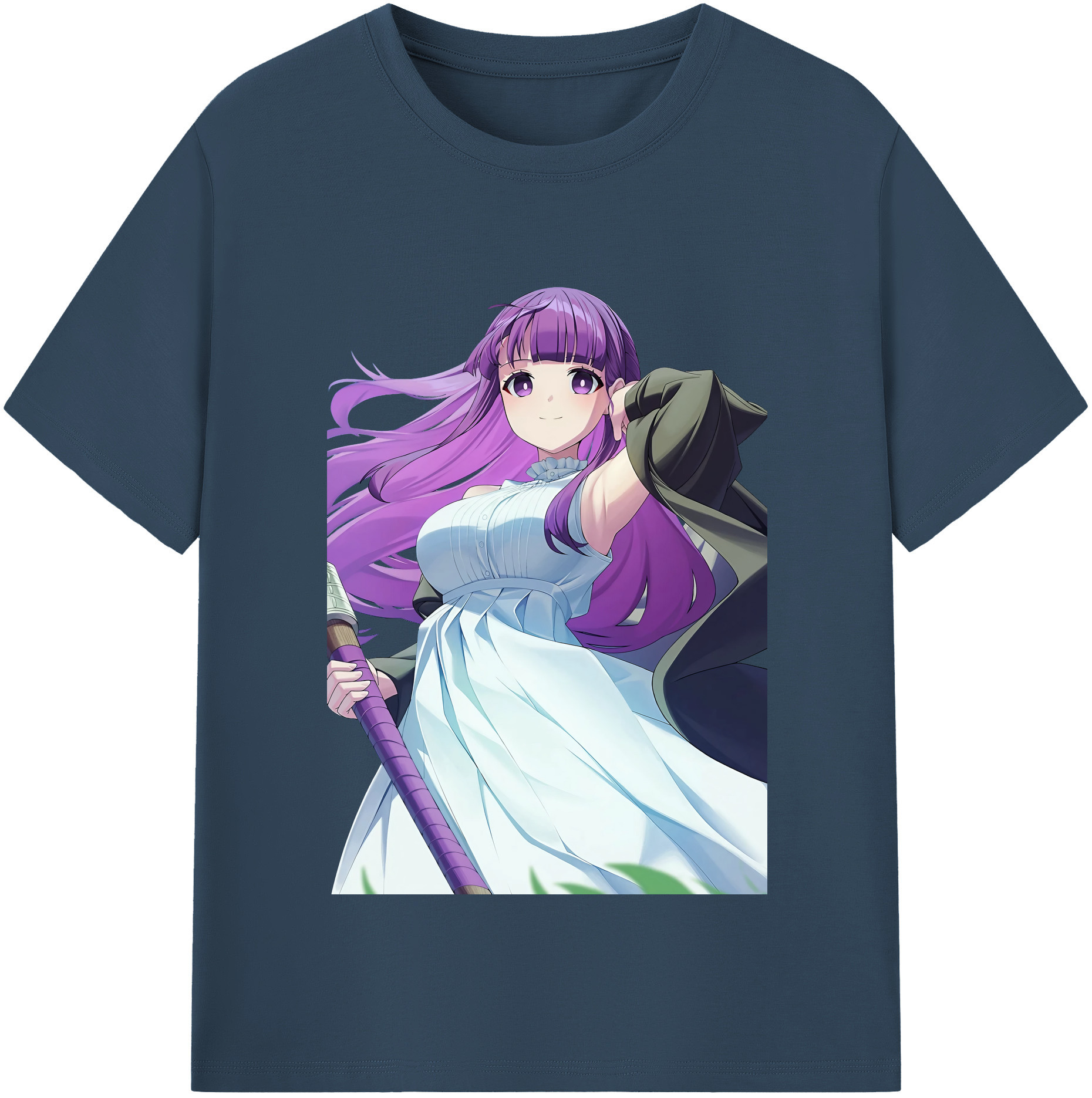 （画像用） 葬送のフリーレン Frieren レディースカジュアルプリントTシャツ（綿100％）