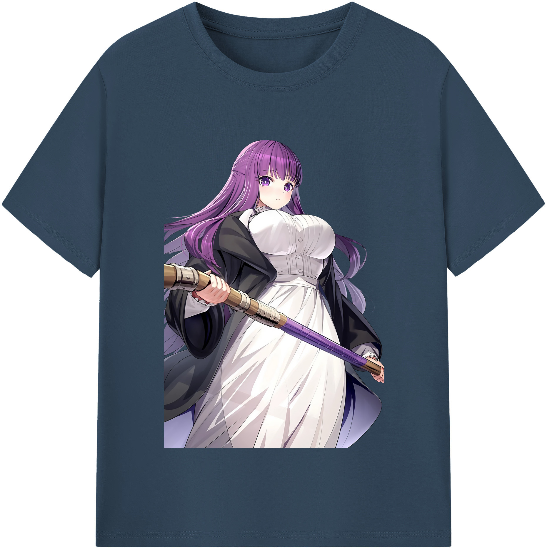 （画像用） 葬送のフリーレン Frieren レディースカジュアルプリントTシャツ（綿100％）