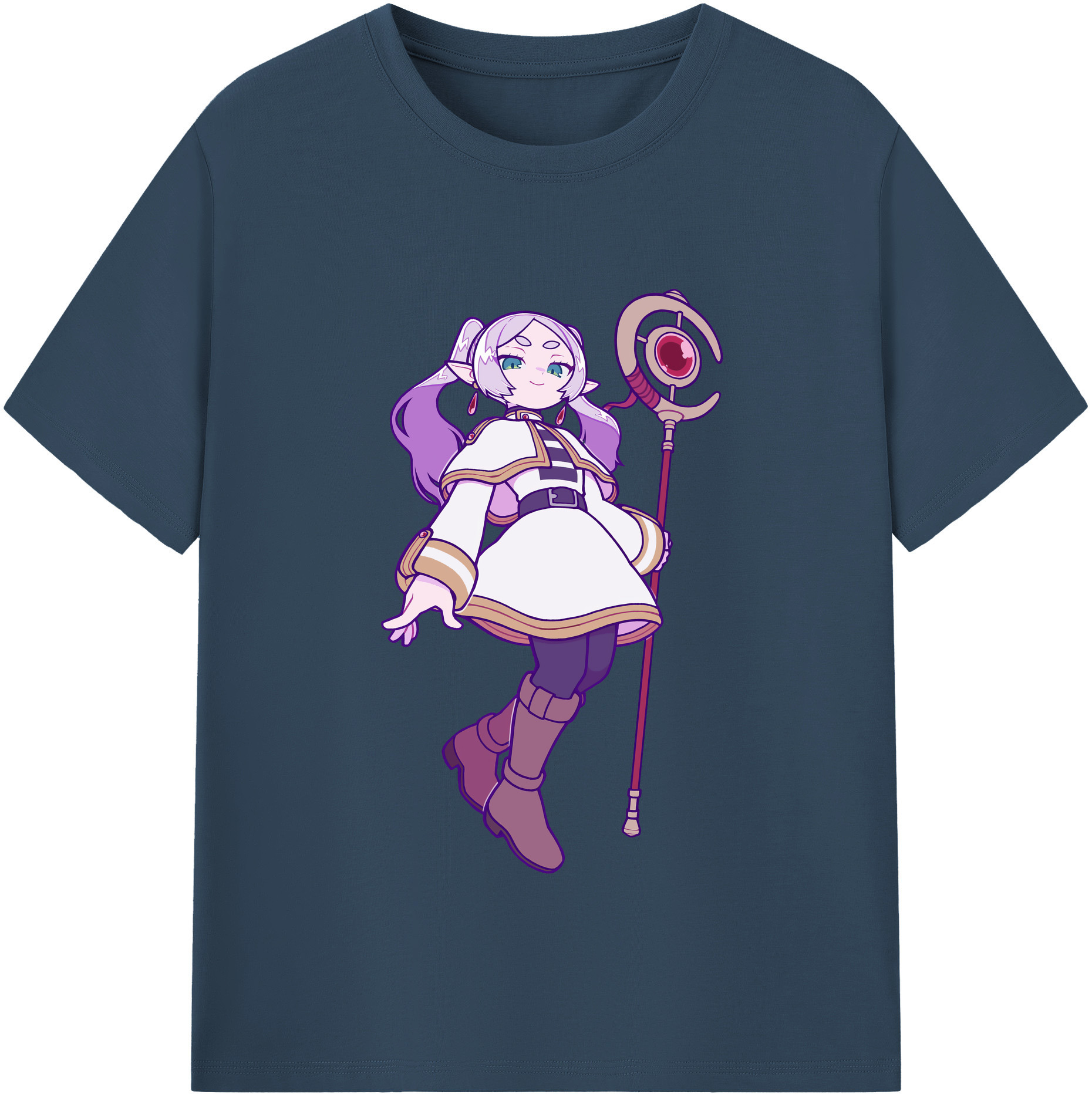 （画像用） 葬送のフリーレン Frieren レディースカジュアルプリントTシャツ（綿100％）