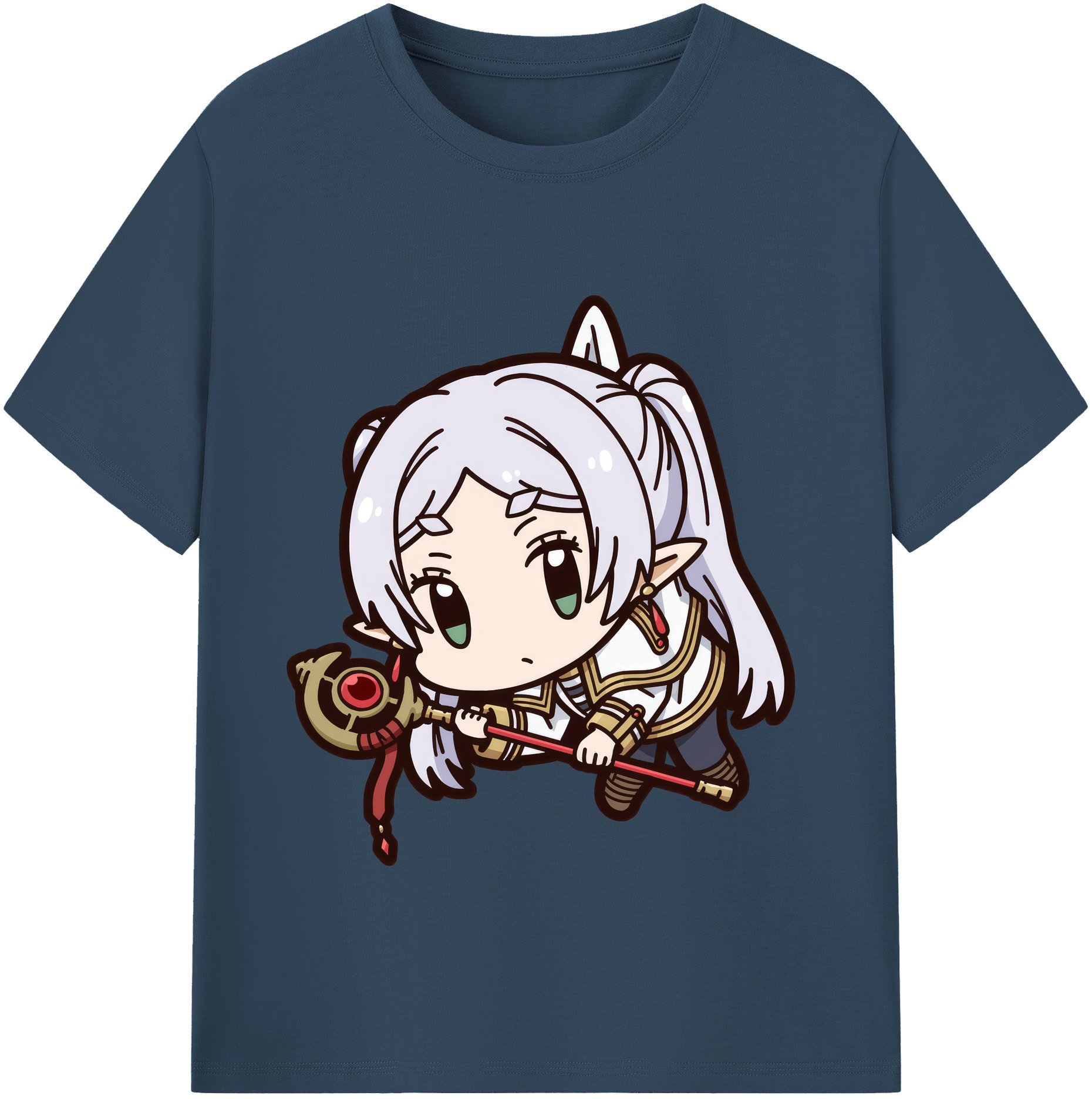 （画像用） 葬送のフリーレン Frieren レディースカジュアルプリントTシャツ（綿100％）