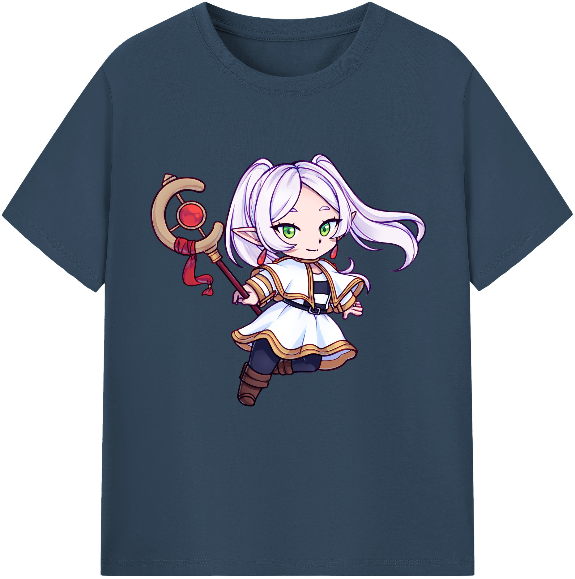 （画像用） 葬送のフリーレン Frieren レディースカジュアルプリントTシャツ（綿100％）