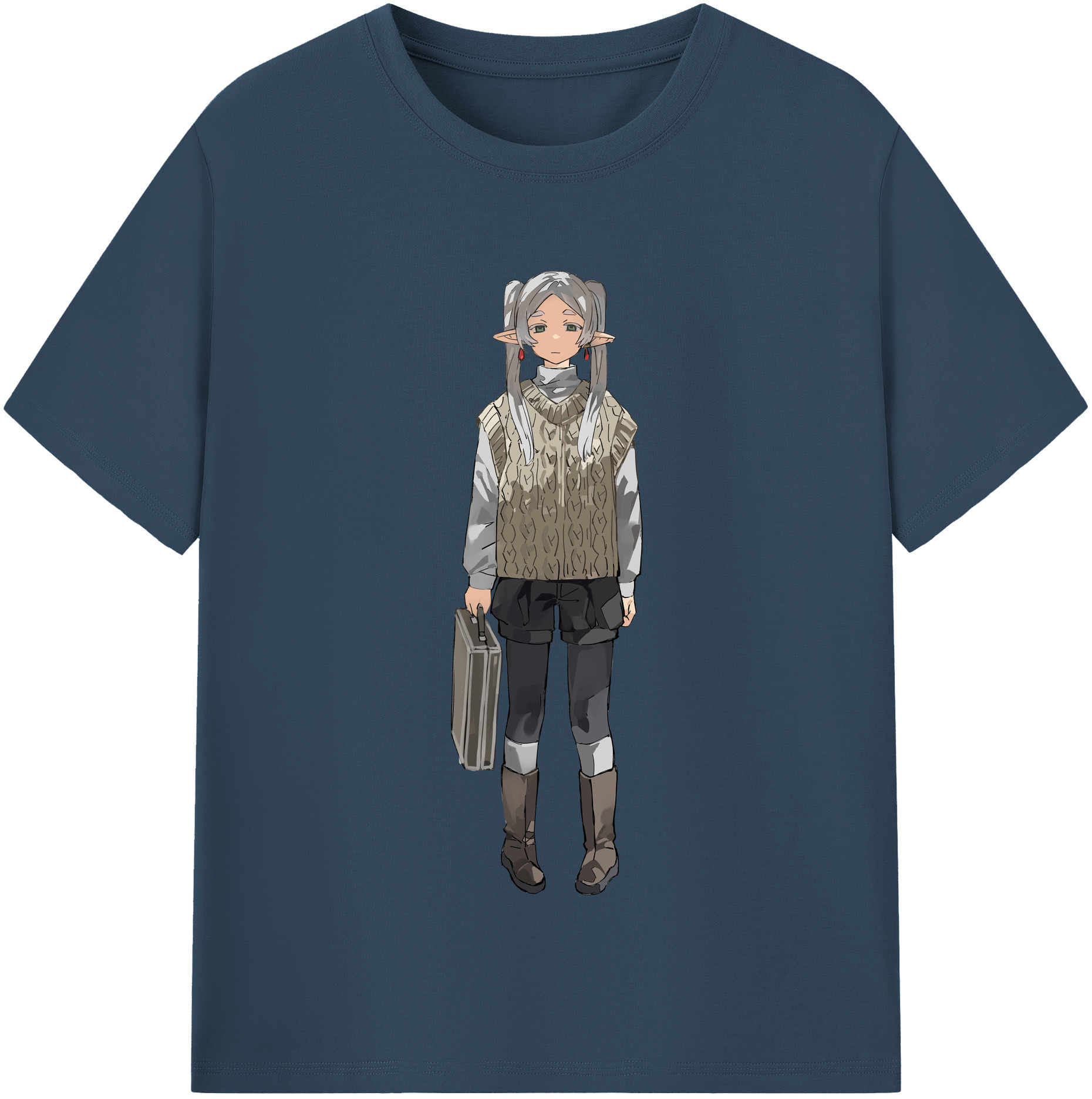 （画像用） 葬送のフリーレン Frieren レディースカジュアルプリントTシャツ（綿100％）
