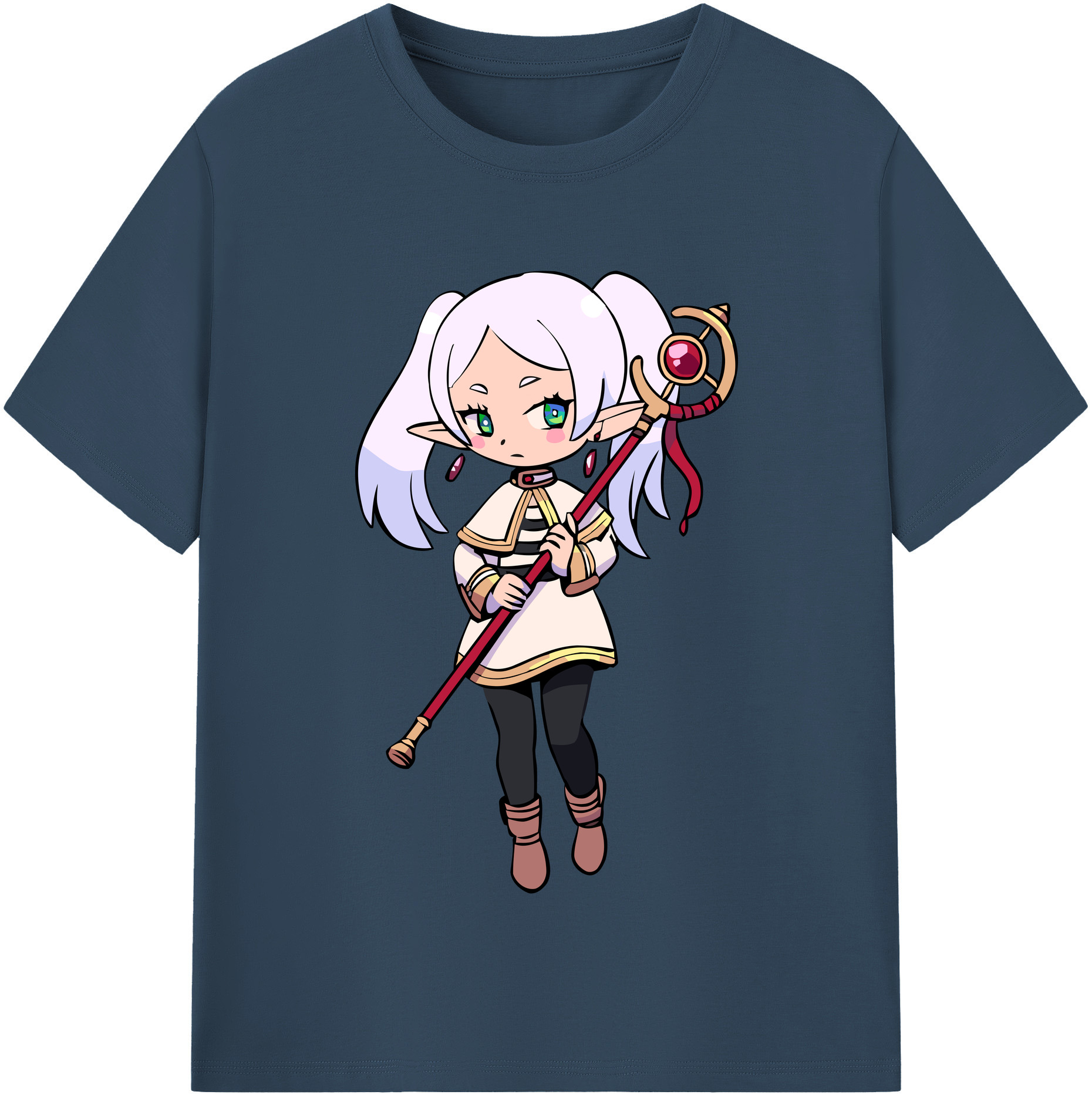 （画像用） 葬送のフリーレン Frieren レディースカジュアルプリントTシャツ（綿100％）