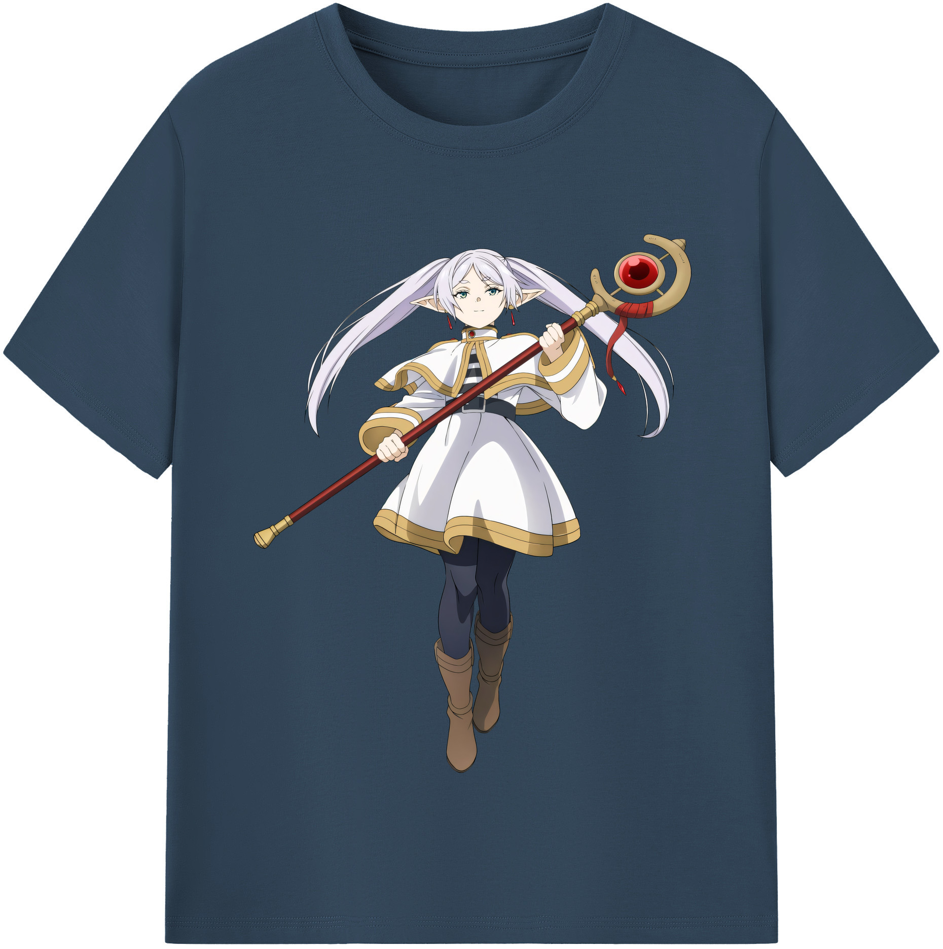 （画像用） 葬送のフリーレン Frieren レディースカジュアルプリントTシャツ（綿100％）