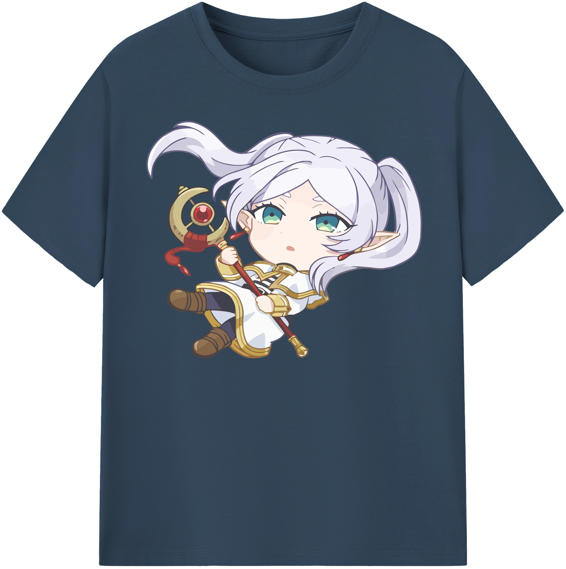 （画像用） 葬送のフリーレン Frieren レディースカジュアルプリントTシャツ（綿100％）