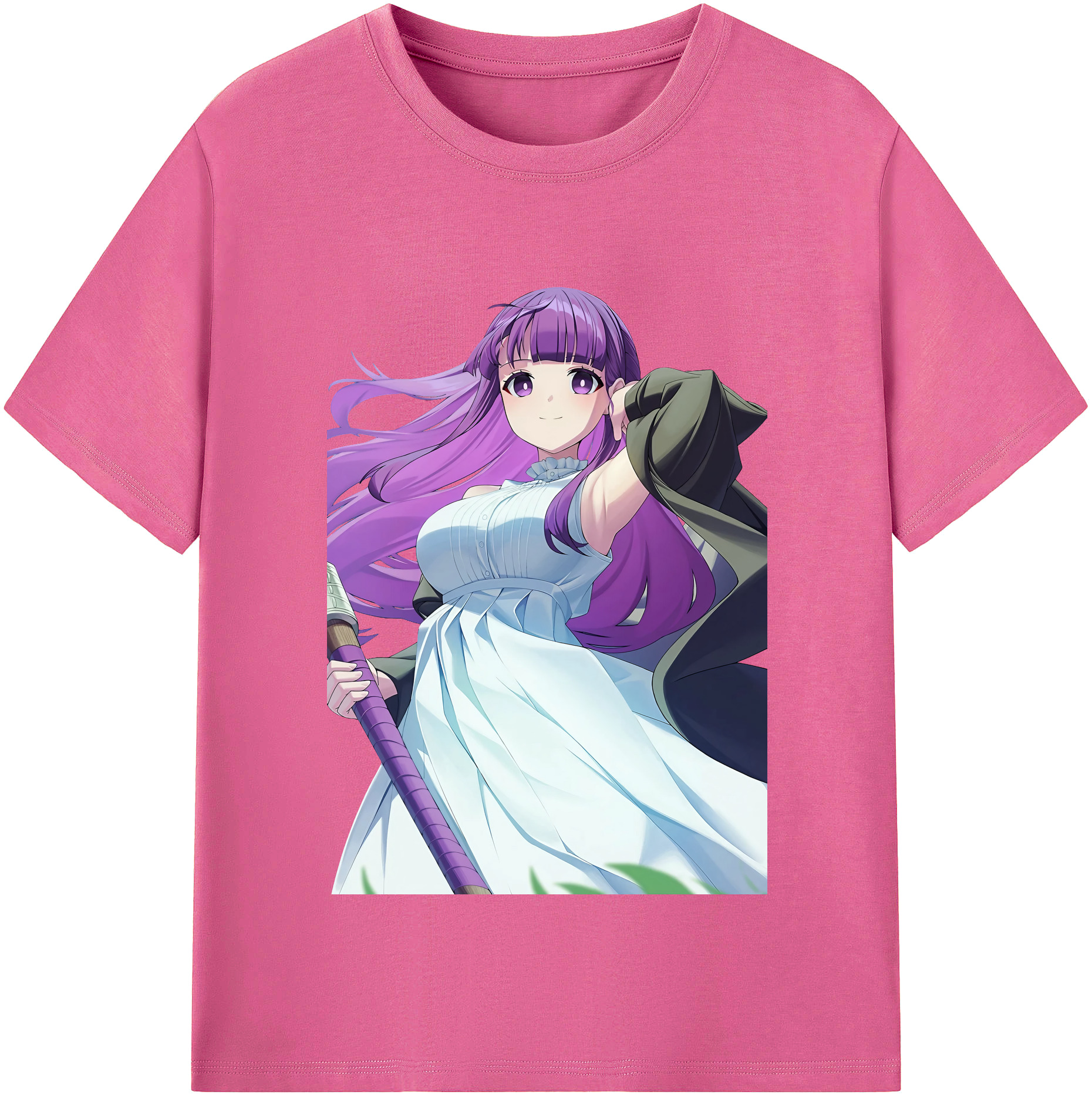 （画像用） 葬送のフリーレン Frieren レディースカジュアルプリントTシャツ（綿100％）