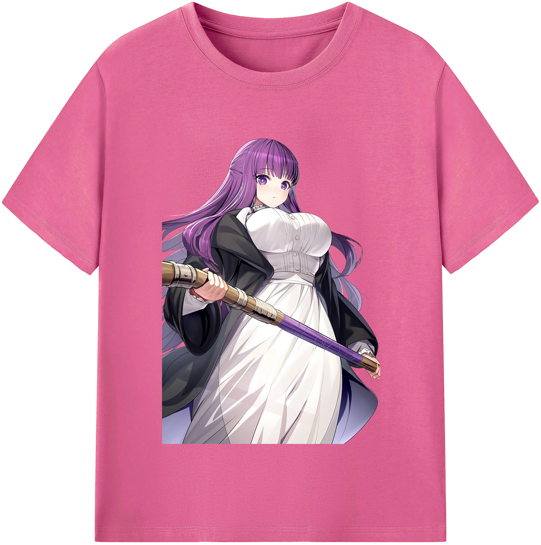 （画像用） 葬送のフリーレン Frieren レディースカジュアルプリントTシャツ（綿100％）