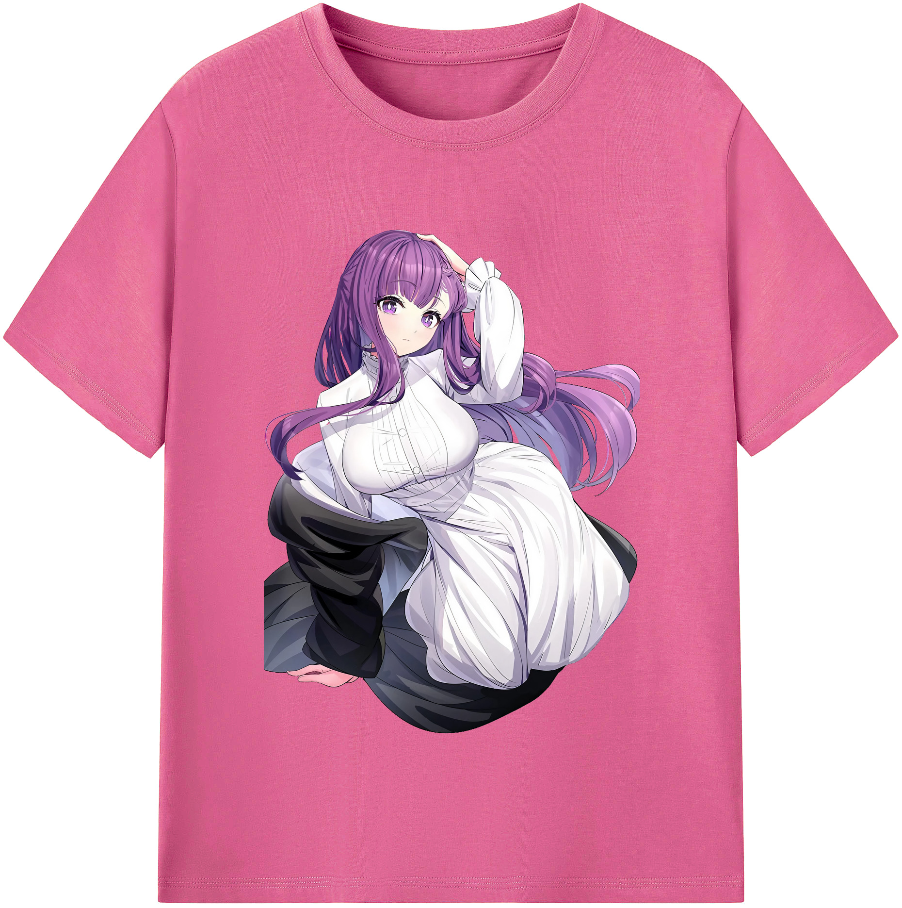 （画像用） 葬送のフリーレン Frieren レディースカジュアルプリントTシャツ（綿100％）