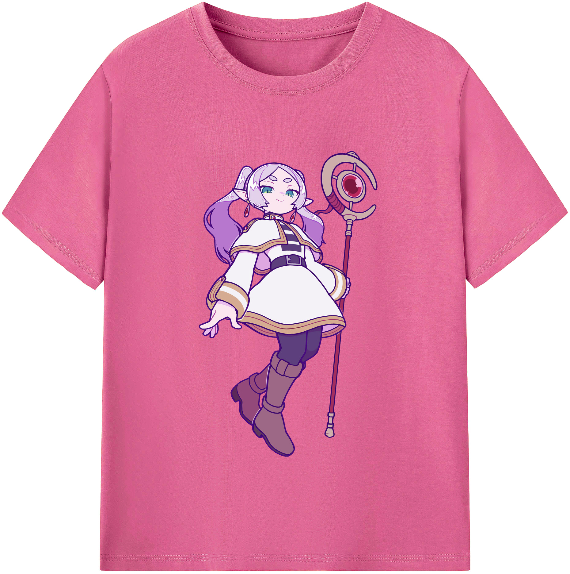 （画像用） 葬送のフリーレン Frieren レディースカジュアルプリントTシャツ（綿100％）