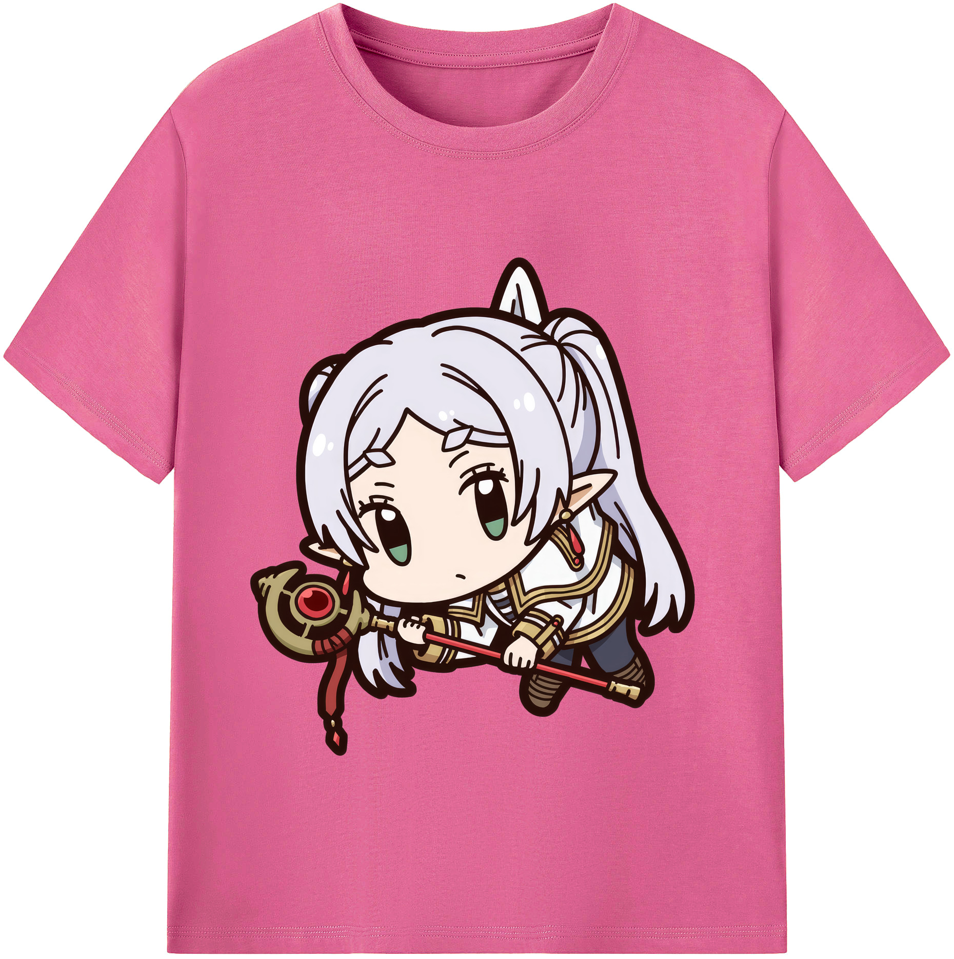 （画像用） 葬送のフリーレン Frieren レディースカジュアルプリントTシャツ（綿100％）