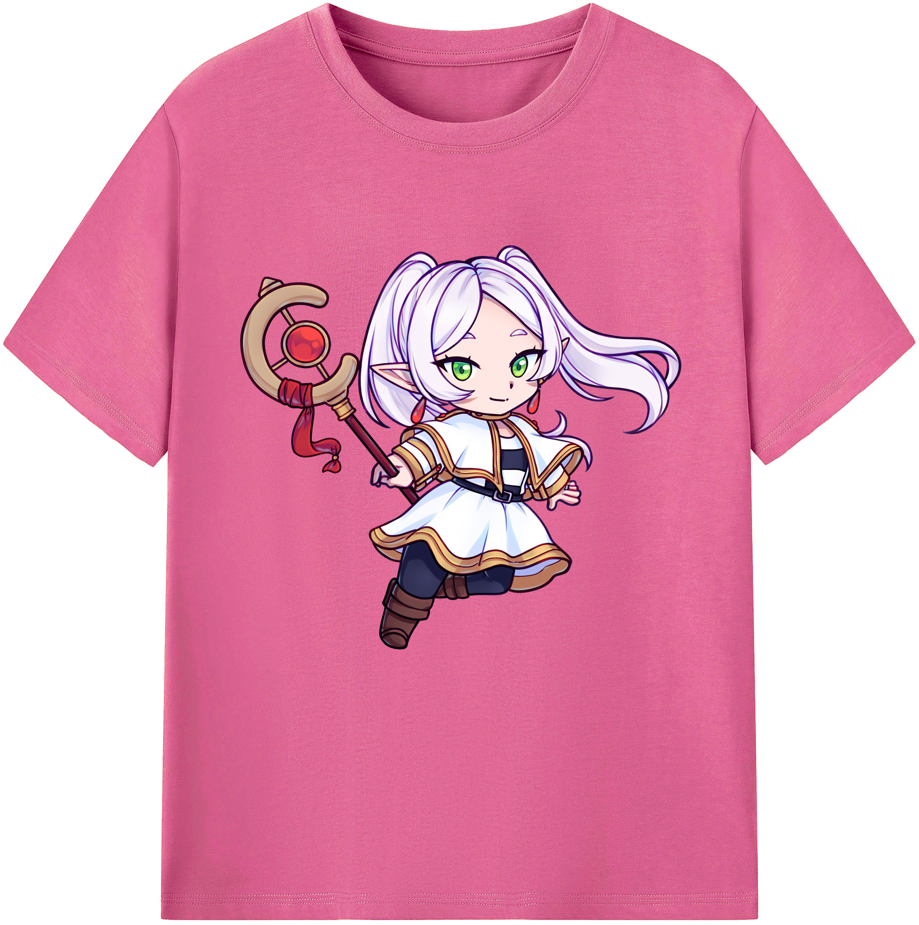 （画像用） 葬送のフリーレン Frieren レディースカジュアルプリントTシャツ（綿100％）