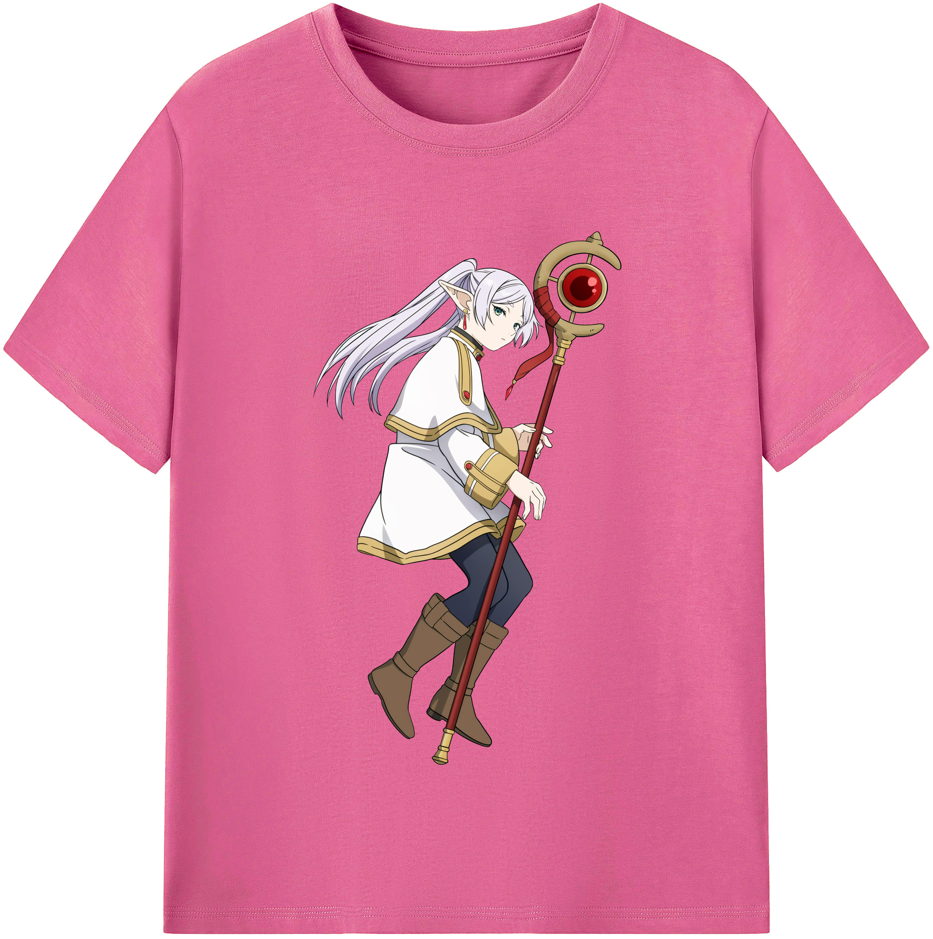 （画像用） 葬送のフリーレン Frieren レディースカジュアルプリントTシャツ（綿100％）
