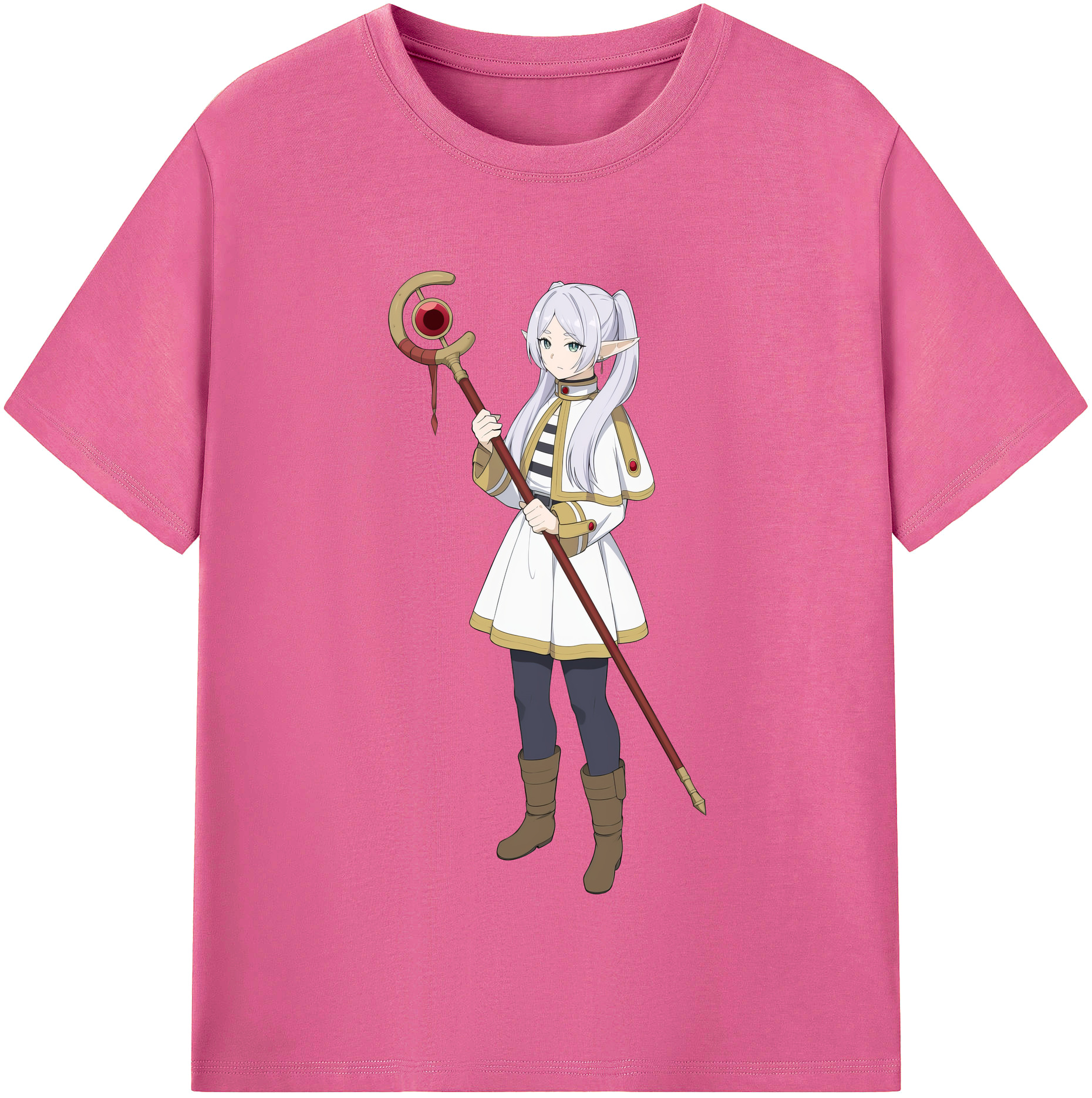 （画像用） 葬送のフリーレン Frieren レディースカジュアルプリントTシャツ（綿100％）