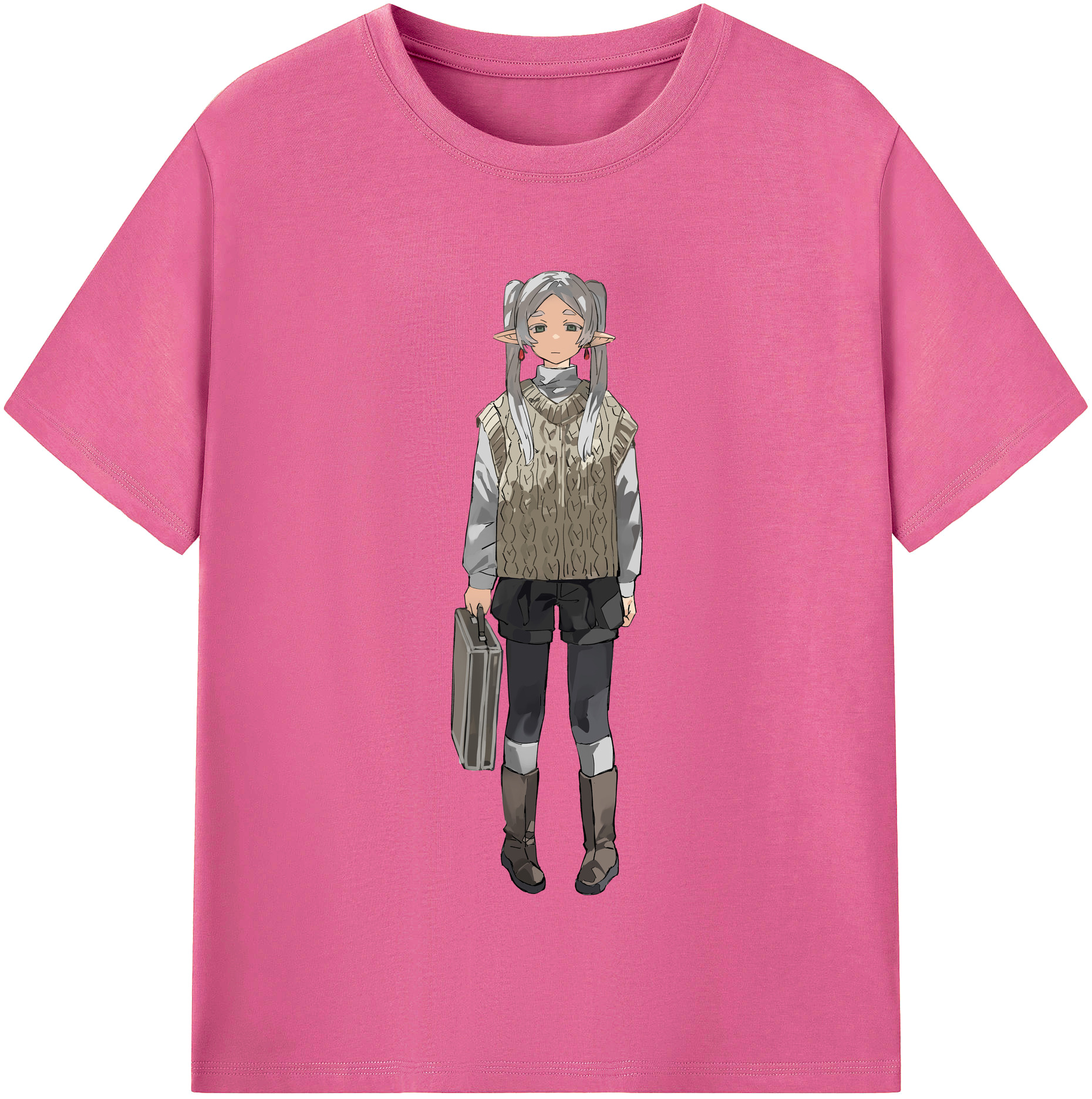 （画像用） 葬送のフリーレン Frieren レディースカジュアルプリントTシャツ（綿100％）