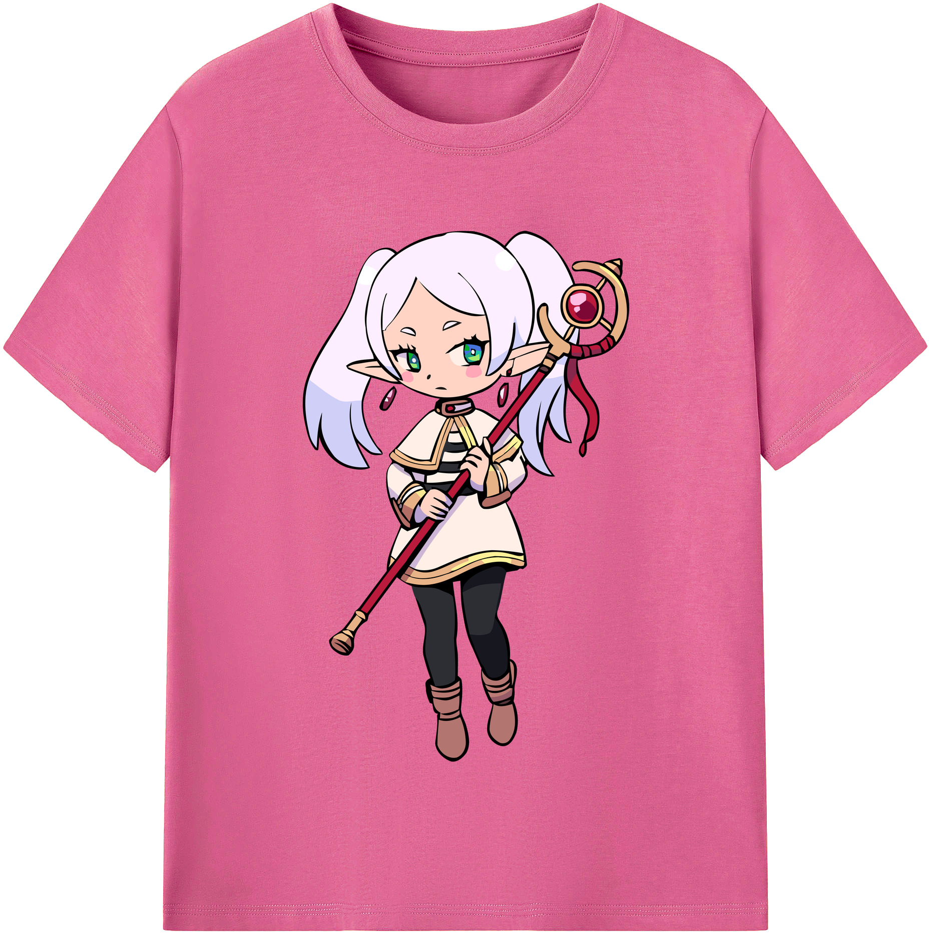 （画像用） 葬送のフリーレン Frieren レディースカジュアルプリントTシャツ（綿100％）
