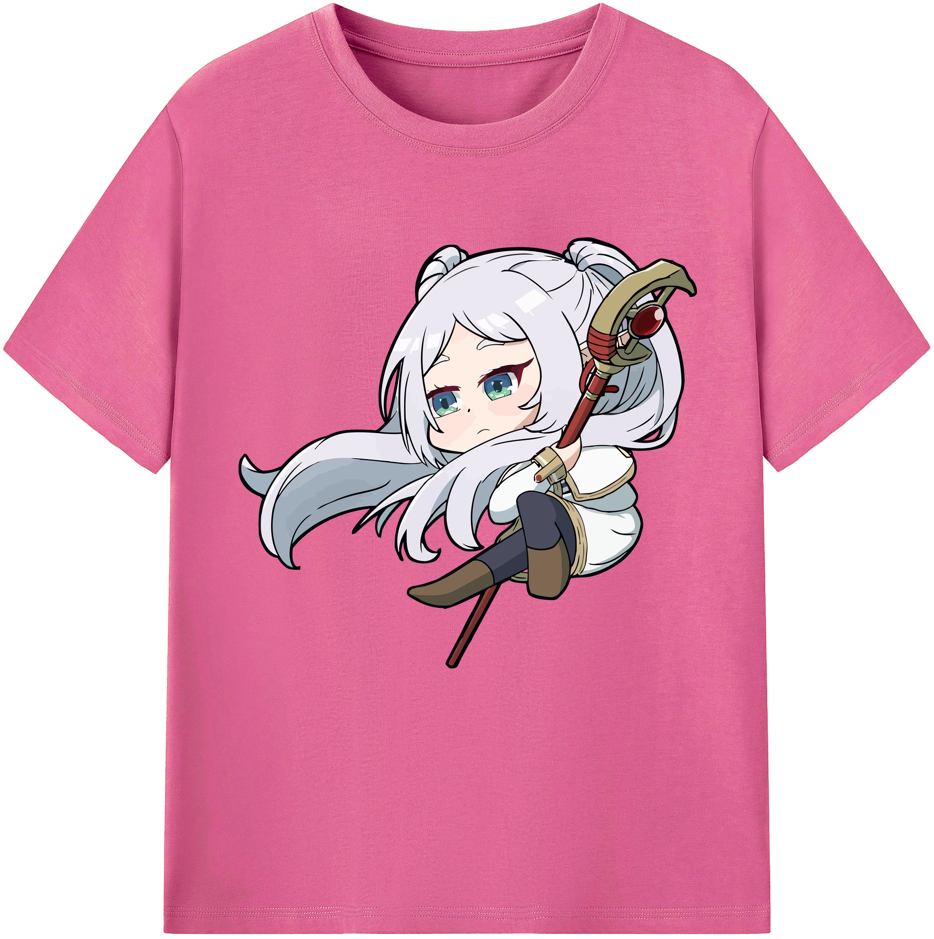 （画像用） 葬送のフリーレン Frieren レディースカジュアルプリントTシャツ（綿100％）