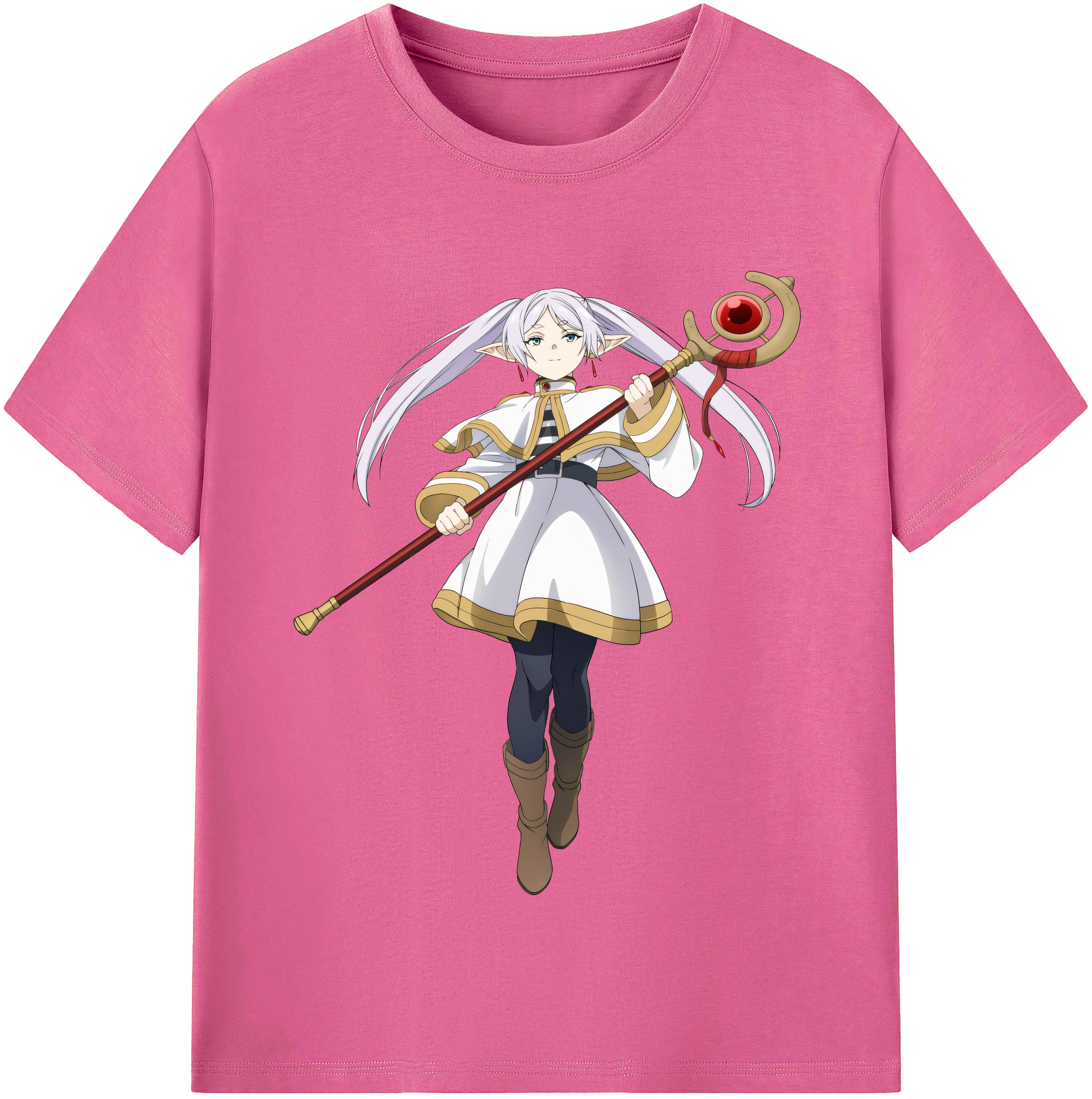 （画像用） 葬送のフリーレン Frieren レディースカジュアルプリントTシャツ（綿100％）