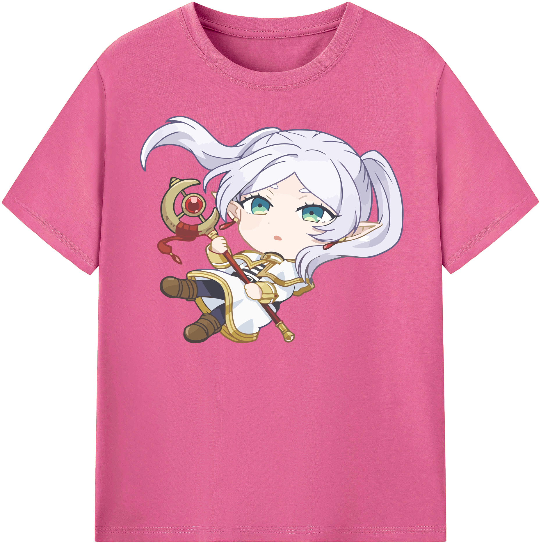 （画像用） 葬送のフリーレン Frieren レディースカジュアルプリントTシャツ（綿100％）