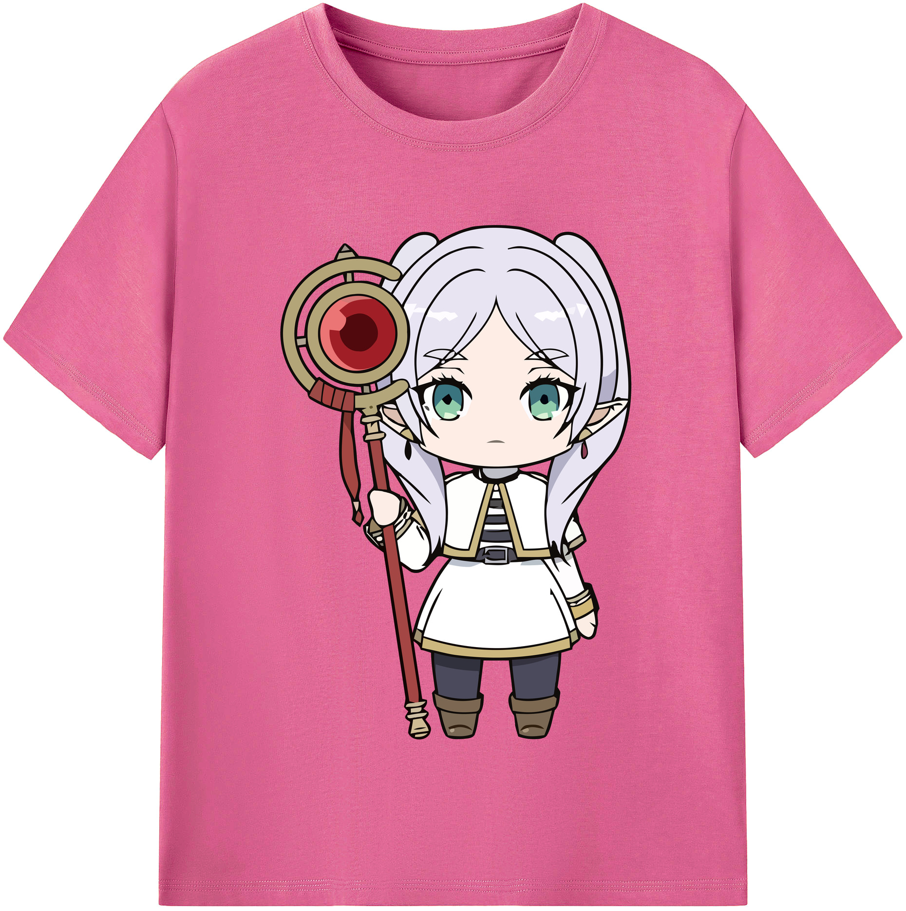 （画像用） 葬送のフリーレン Frieren レディースカジュアルプリントTシャツ（綿100％）
