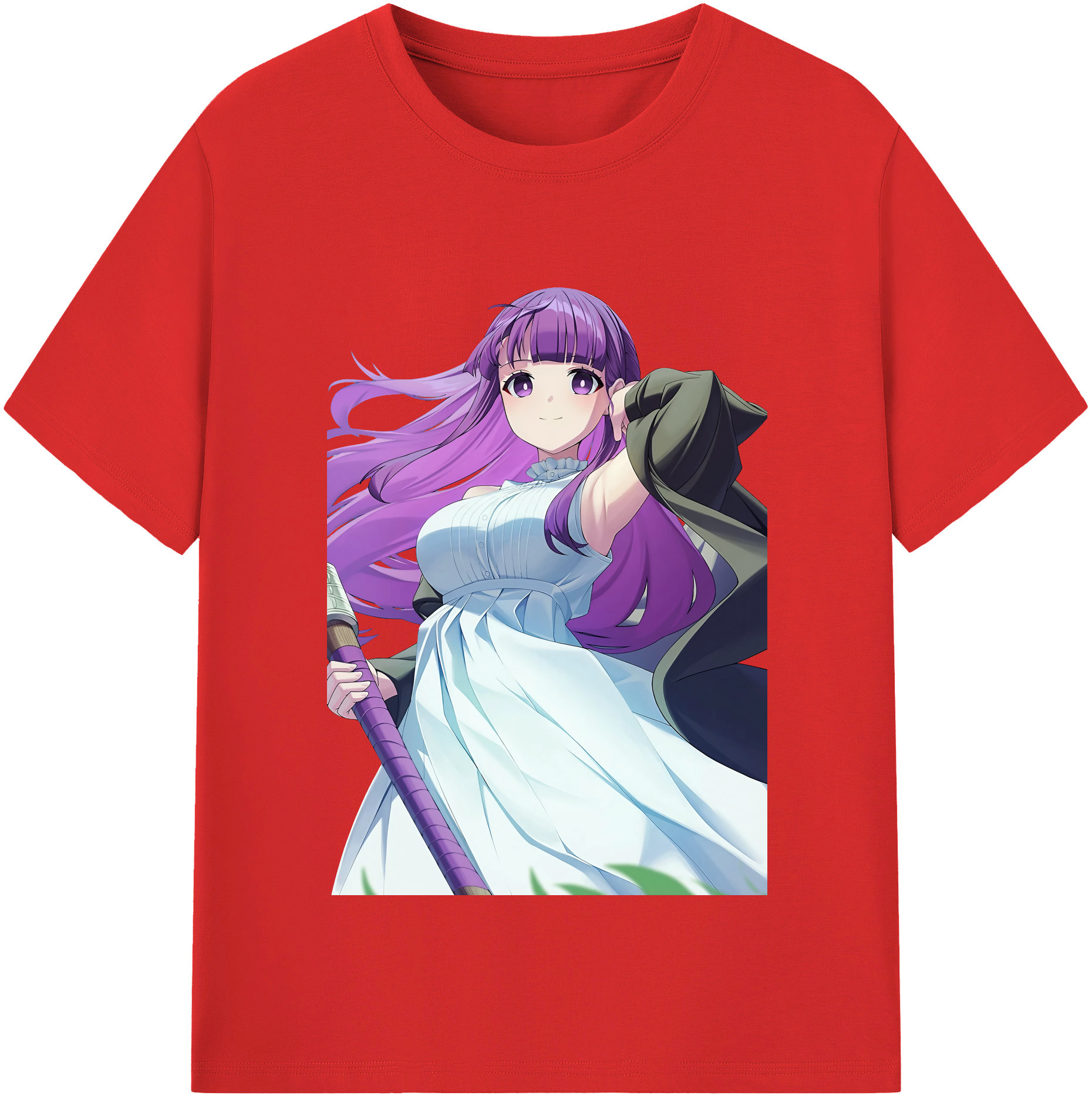 （画像用） 葬送のフリーレン Frieren レディースカジュアルプリントTシャツ（綿100％）